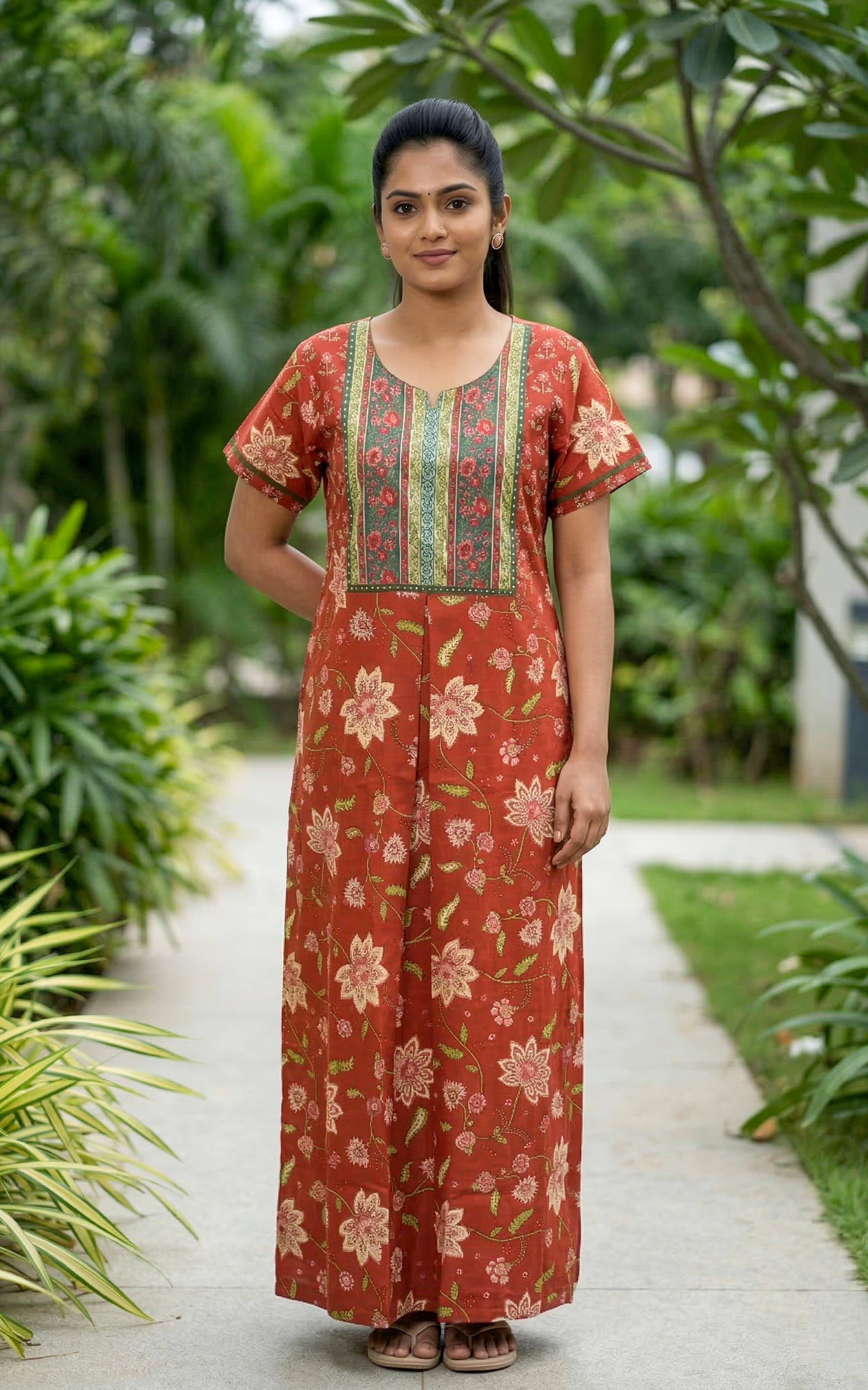 Cotton Straight Fit Nighty-159SR287