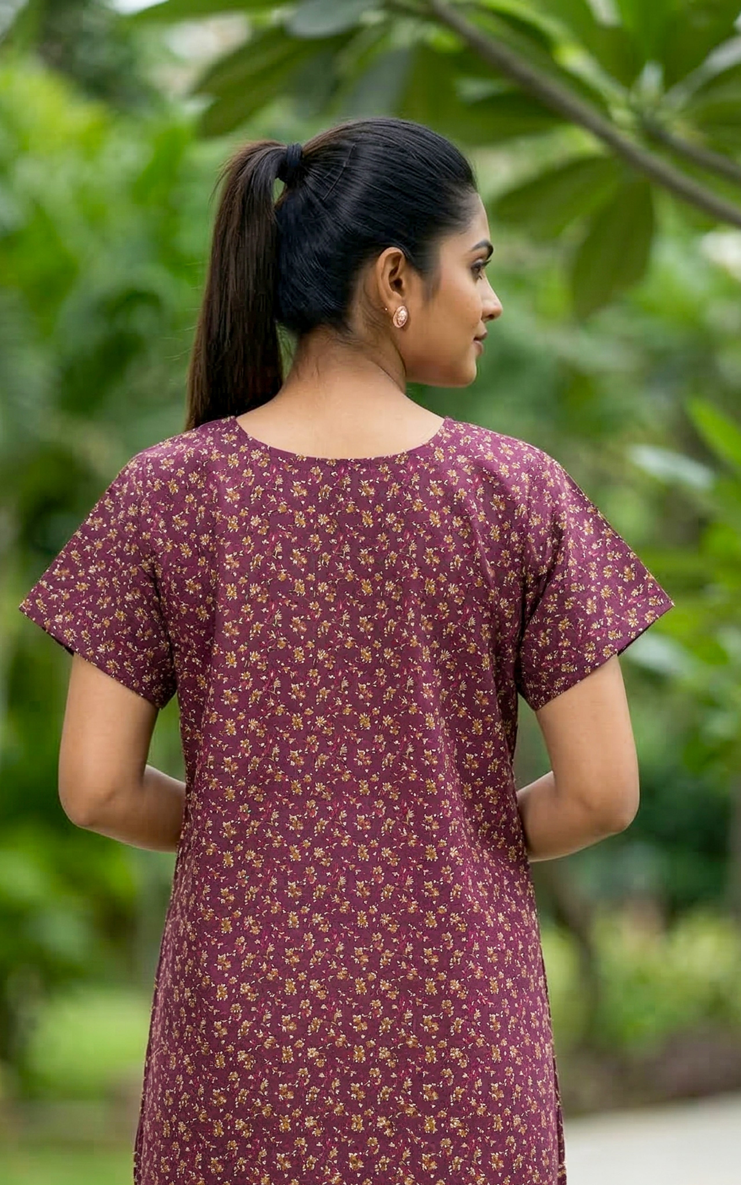 Cotton Straight Fit Nighty-159SS6