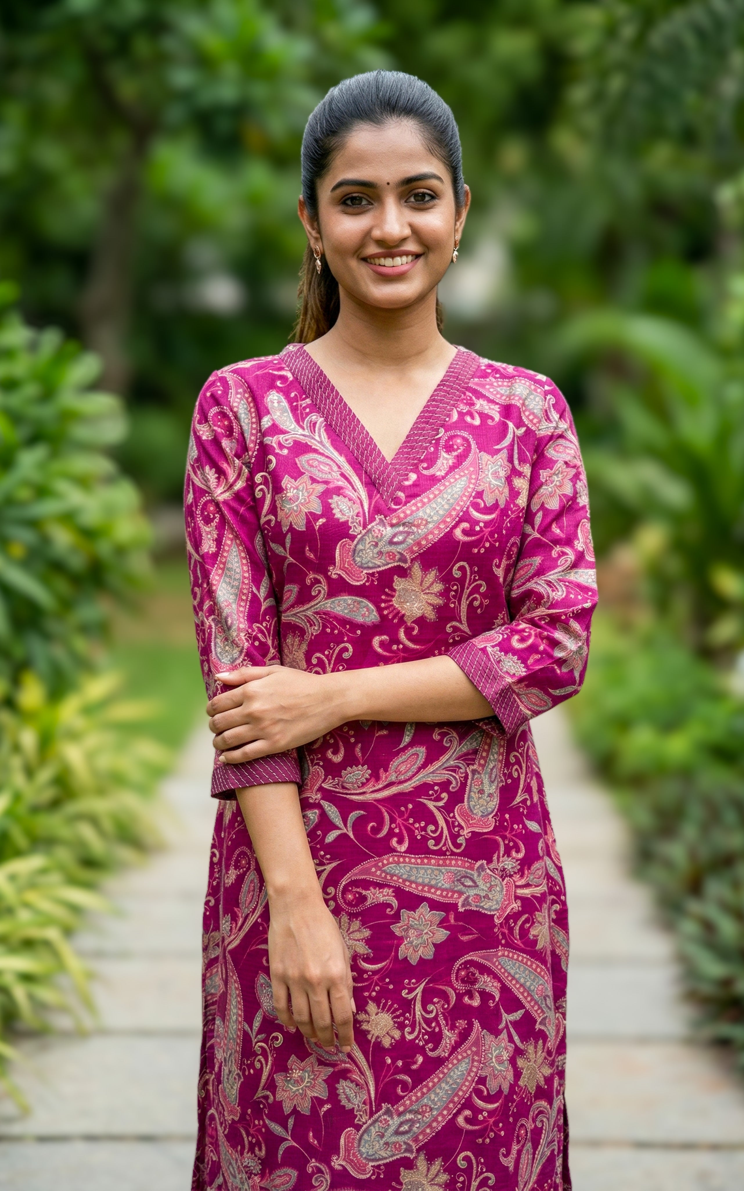 Rathi Magenta (Kurti+Pant)