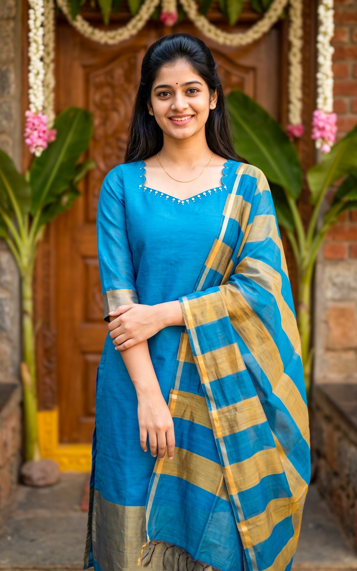 Naseema Blue (Kurti+Dupatta)