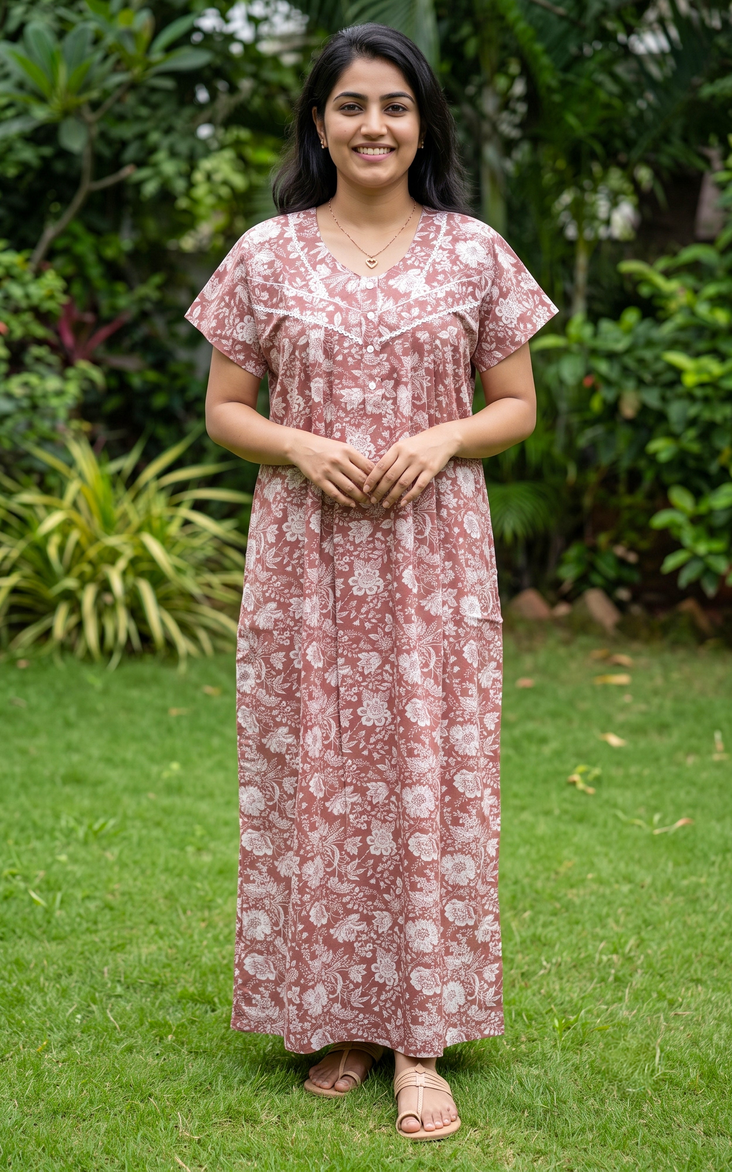 Cotton Straight Fit Nighty-164SS6B