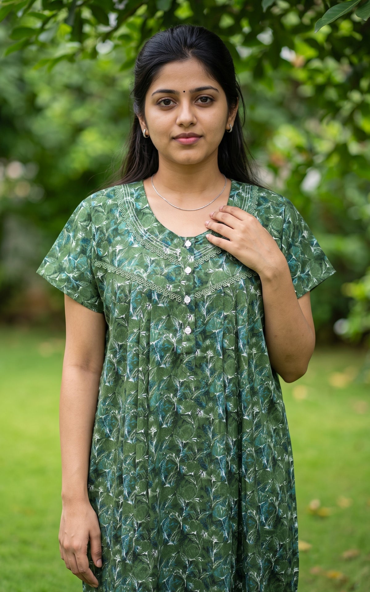 Cotton Straight Fit Nighty-165SS1B