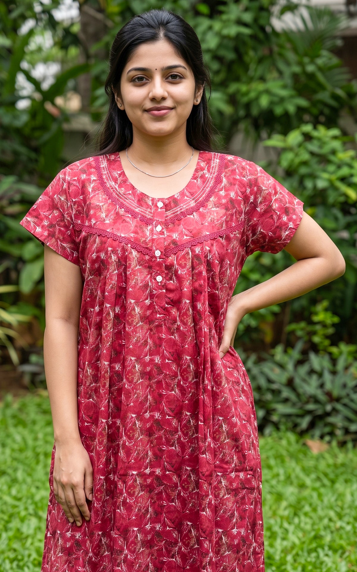 Cotton Straight Fit Nighty-165SS1