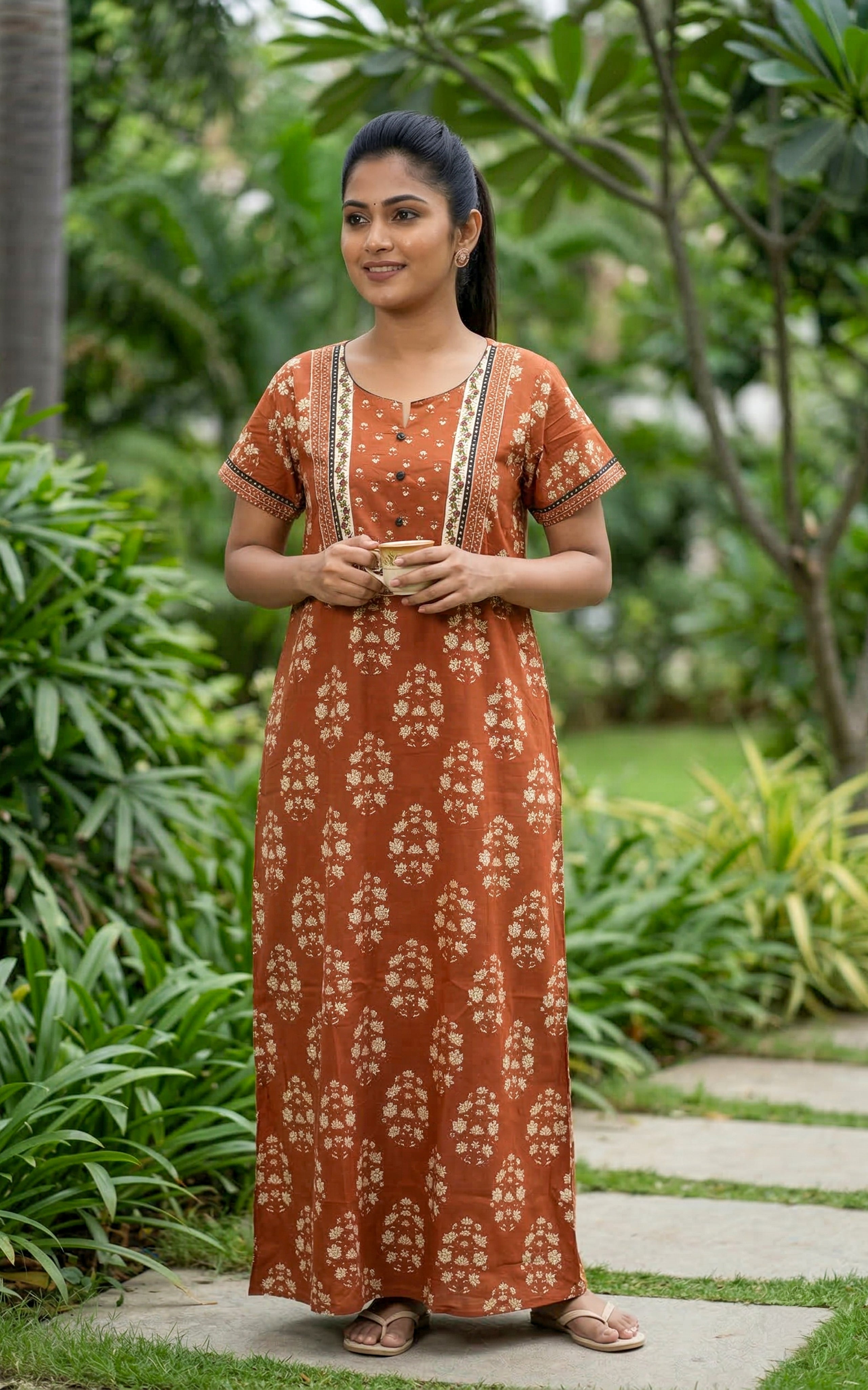 Cotton Straight Fit Nighty-159SR294