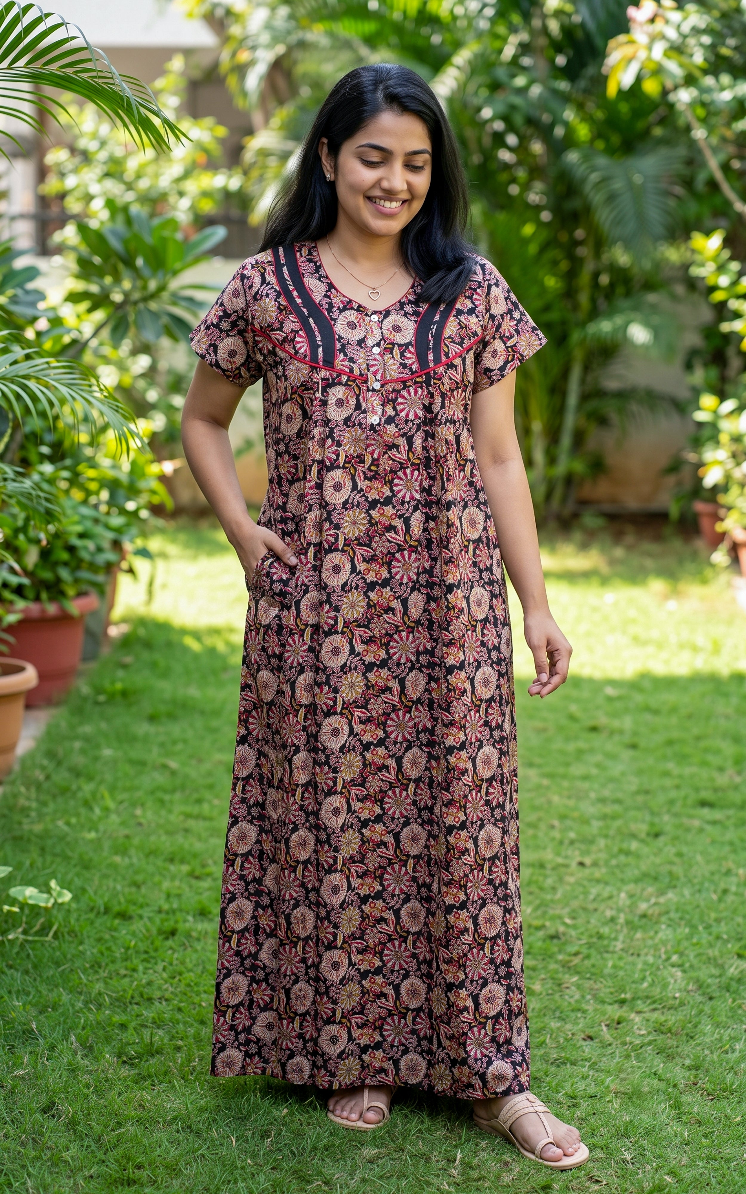 Cotton Straight Fit Nighty-164SS11A