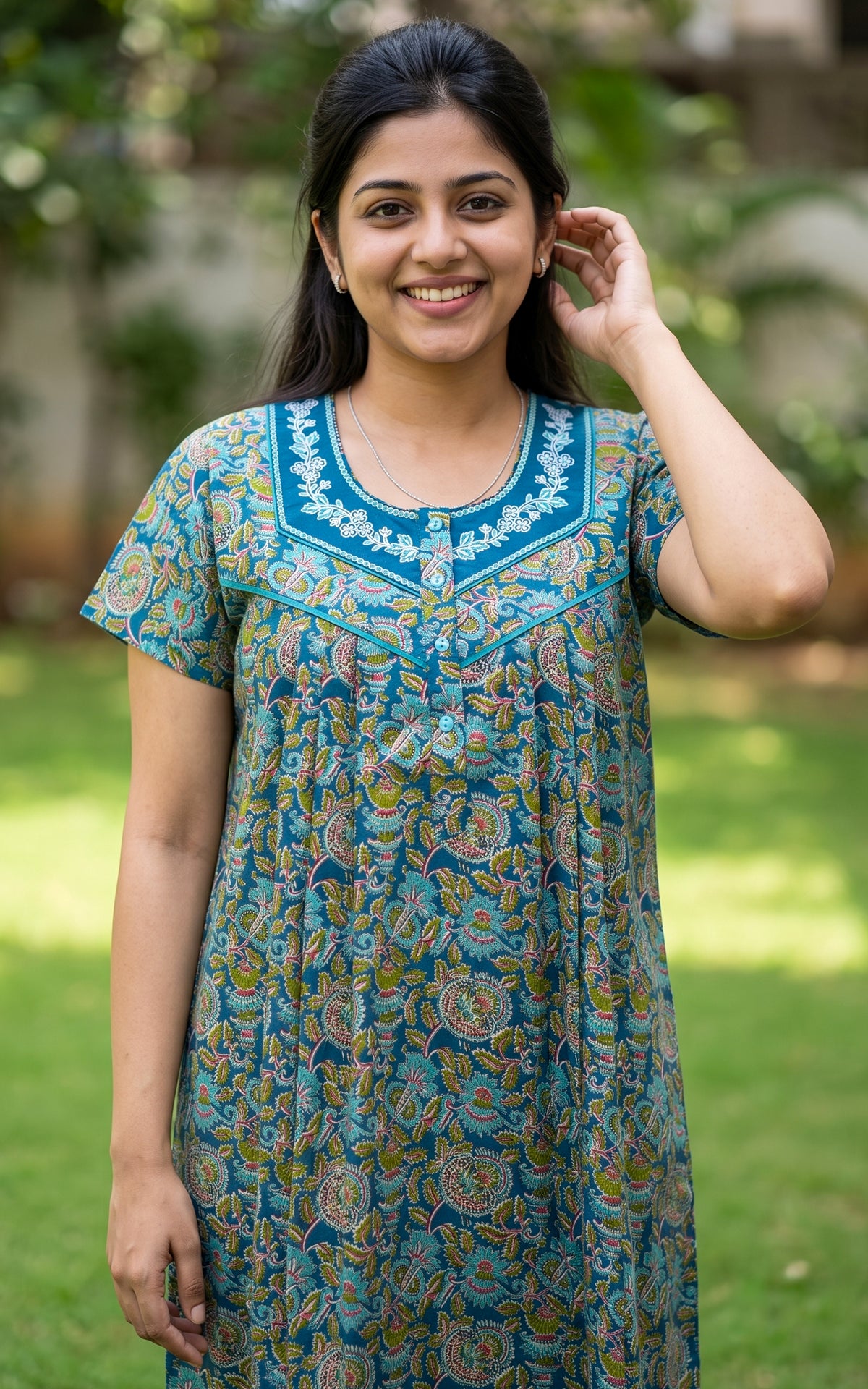 Cotton Straight Fit Nighty-165SS4B