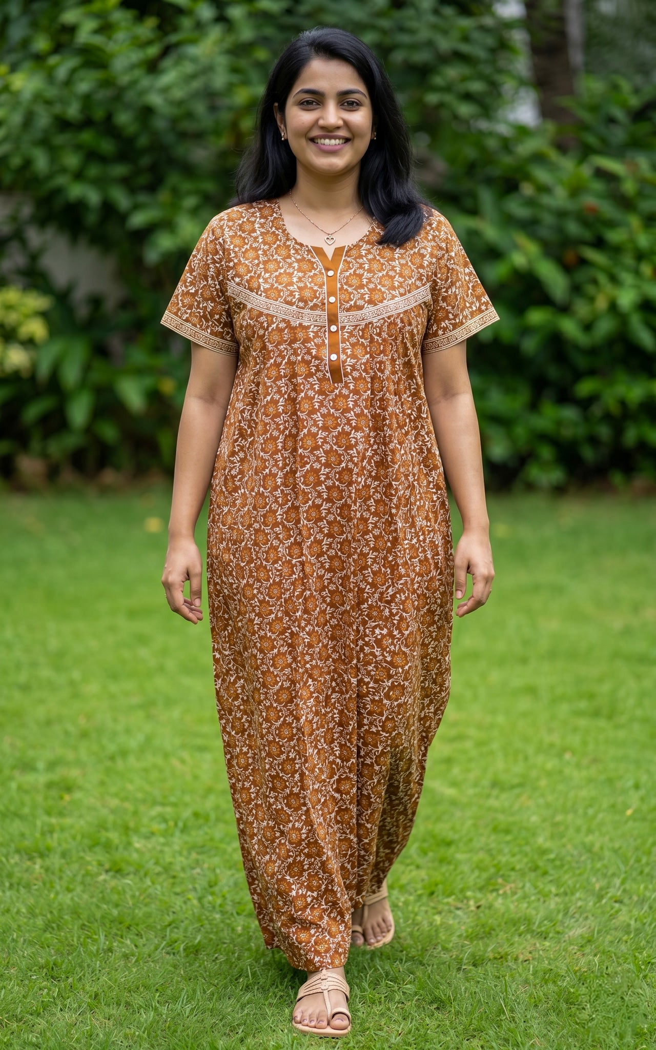 Cotton Straight Fit Nighty-162SS8
