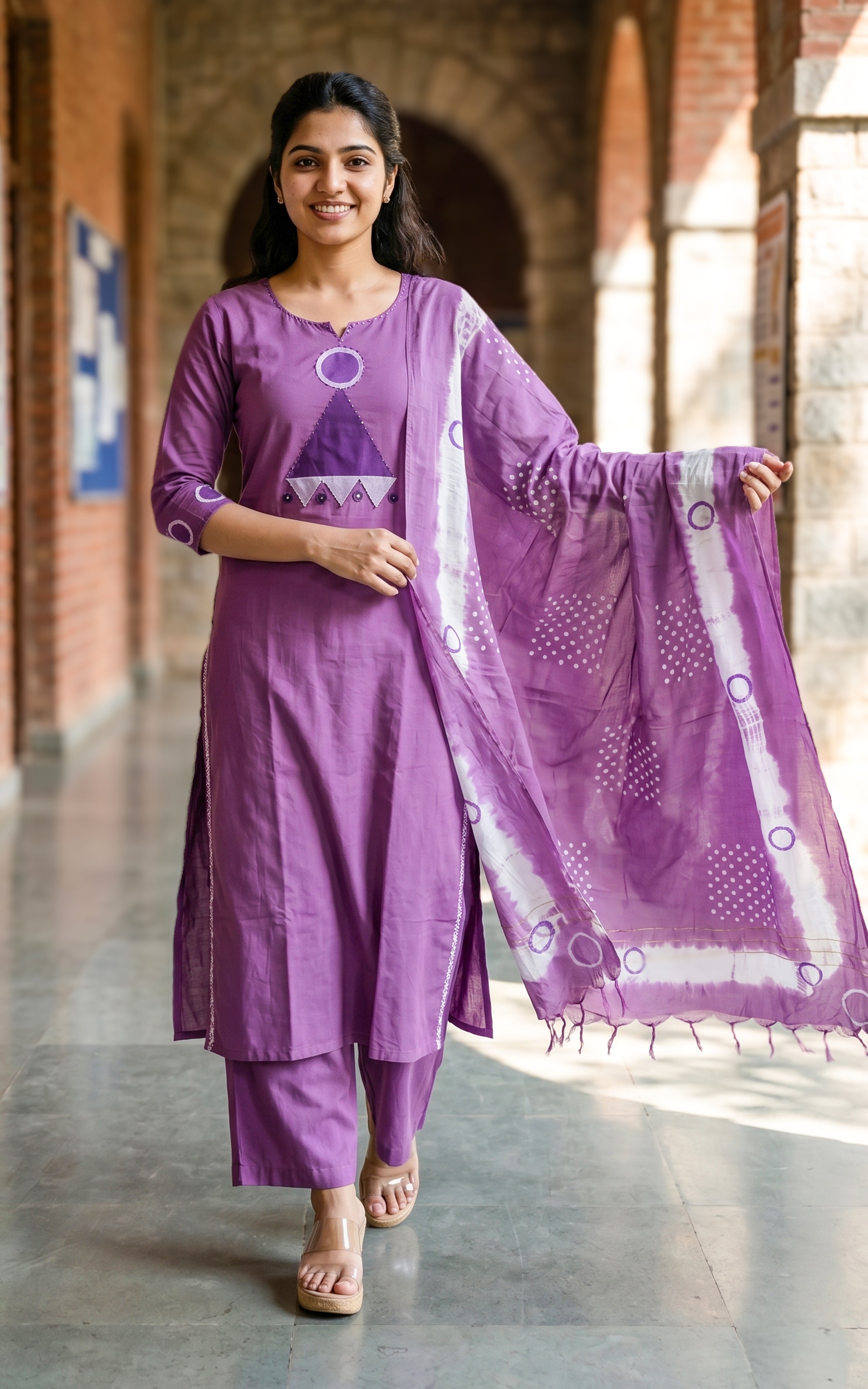 Jeshi Handblock (Kurti+Pant+Dupatta)