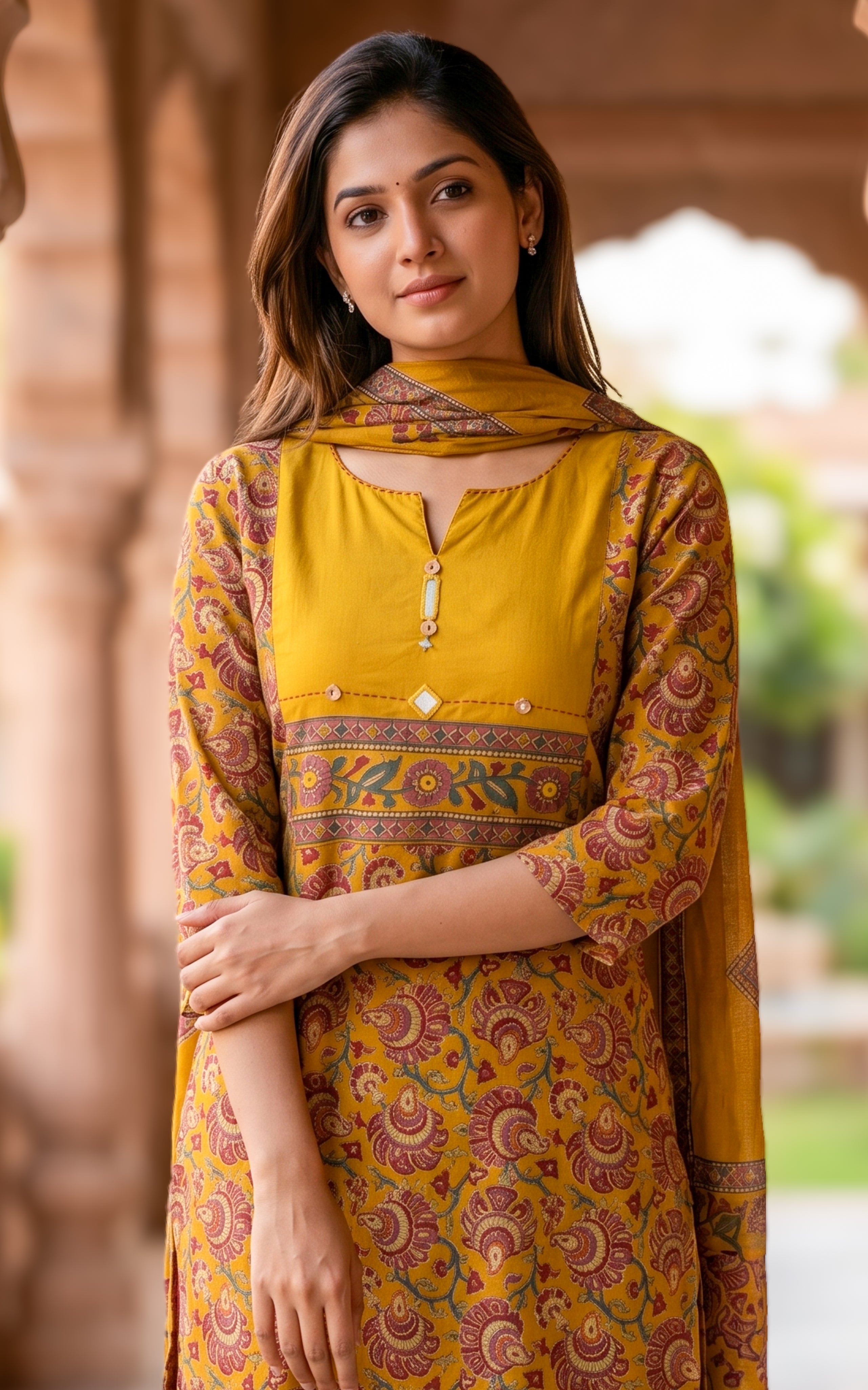 Thumbai Mustard (Kurti+Pant+Dupatta)