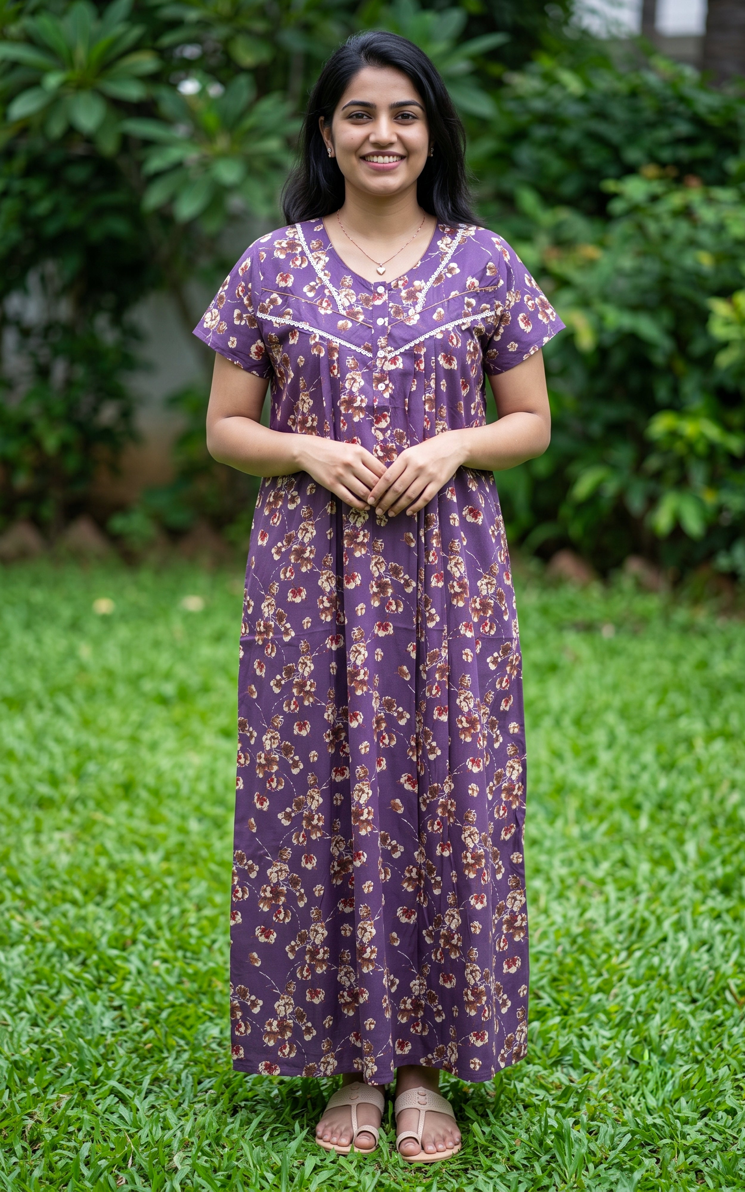 Cotton Straight Fit Nighty-164SS1A