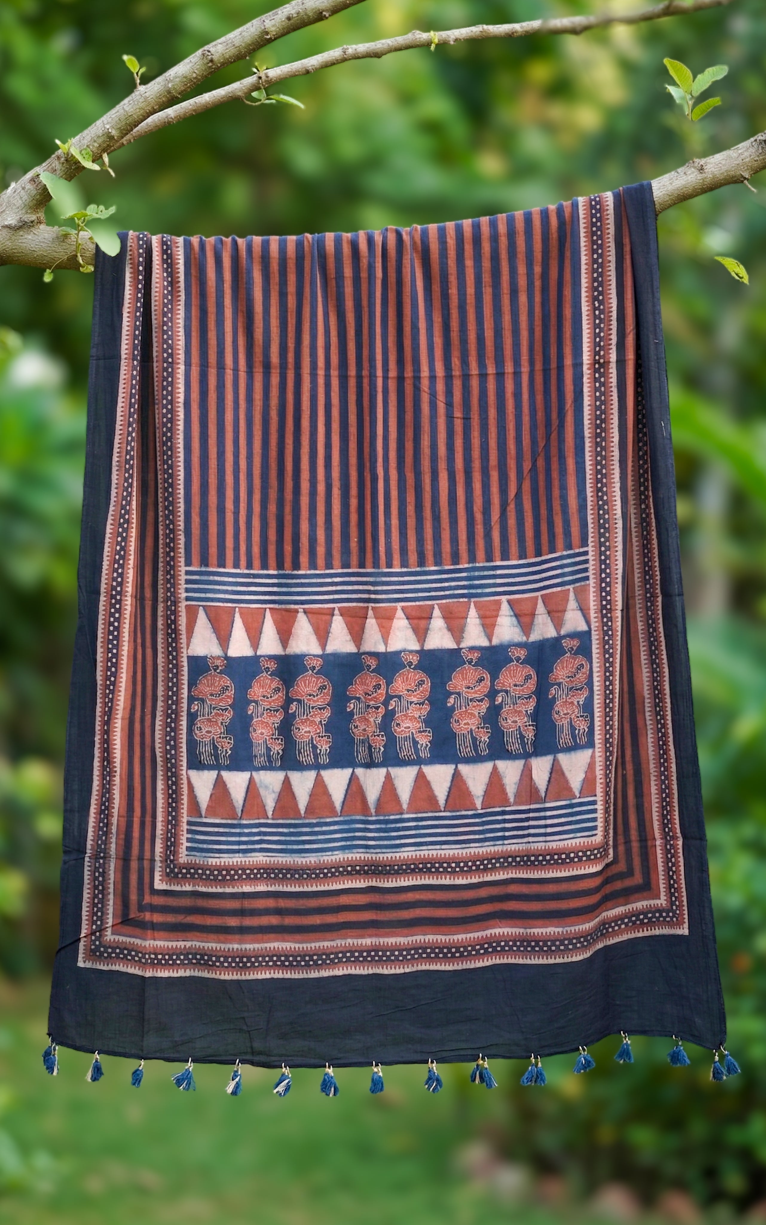 Cotton Handblock Dupatta 160SN2 Length: 2.50Mts