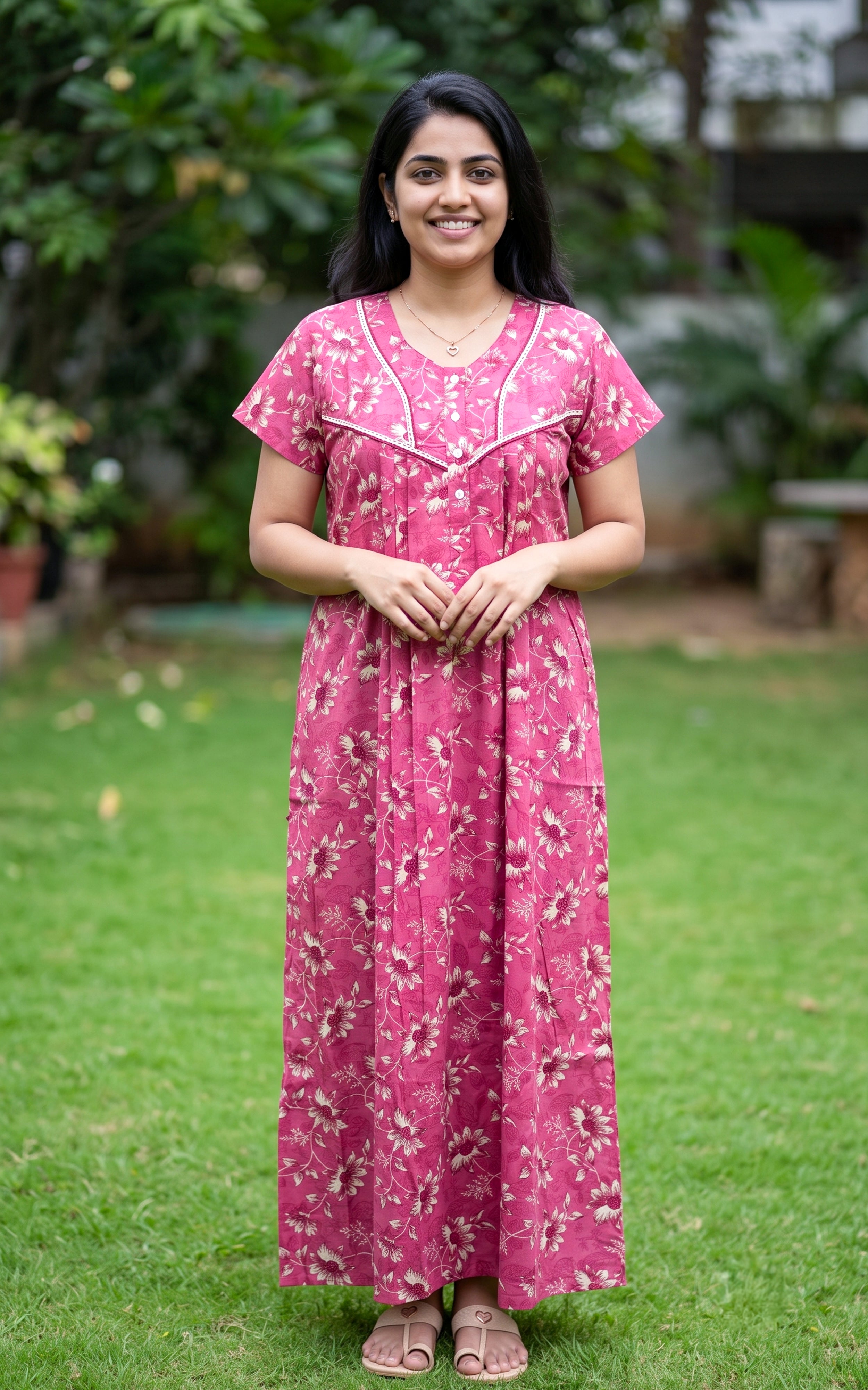 Cotton Straight Fit Nighty-164SS3C