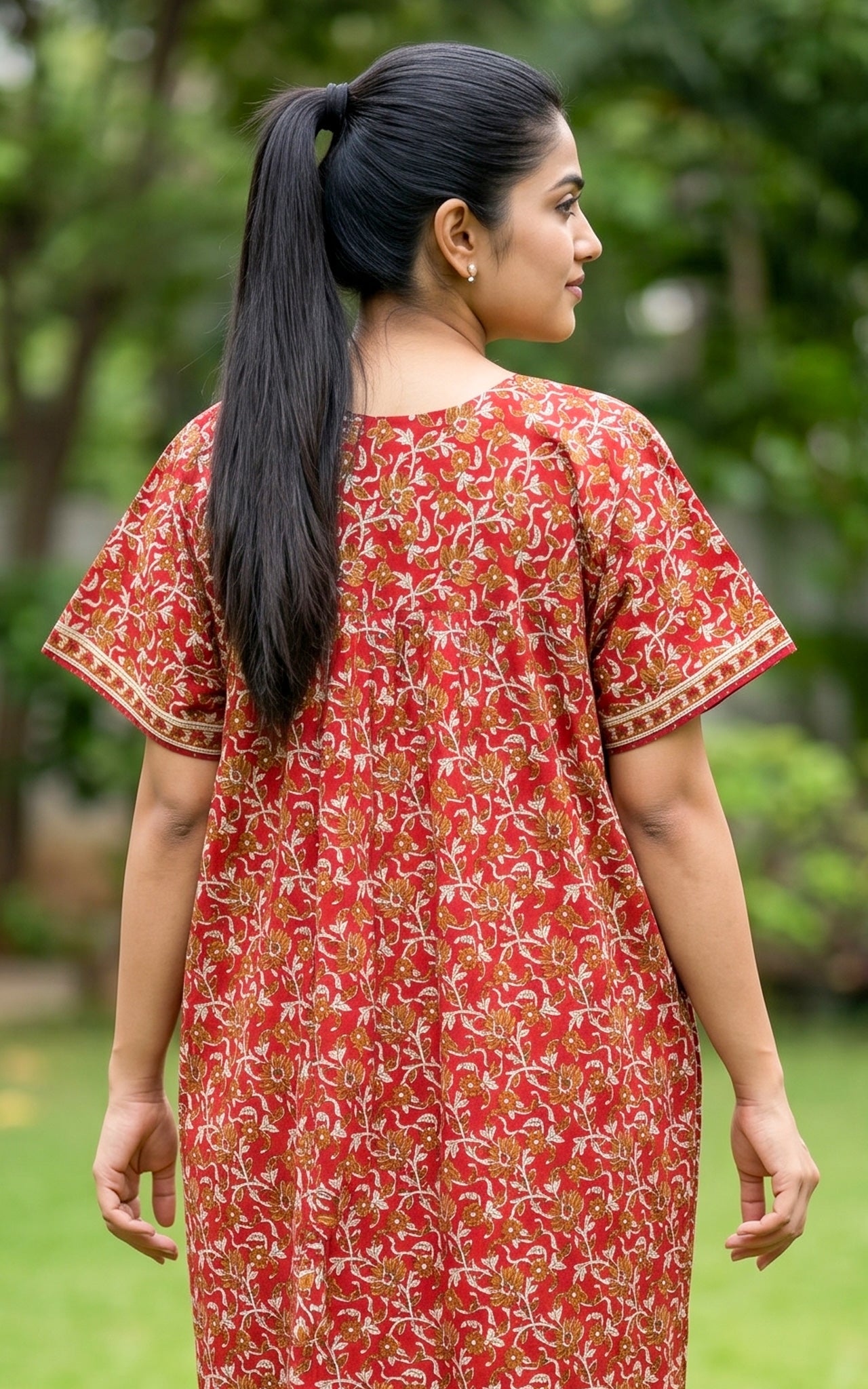 Cotton Straight Fit Nighty-162SS2C