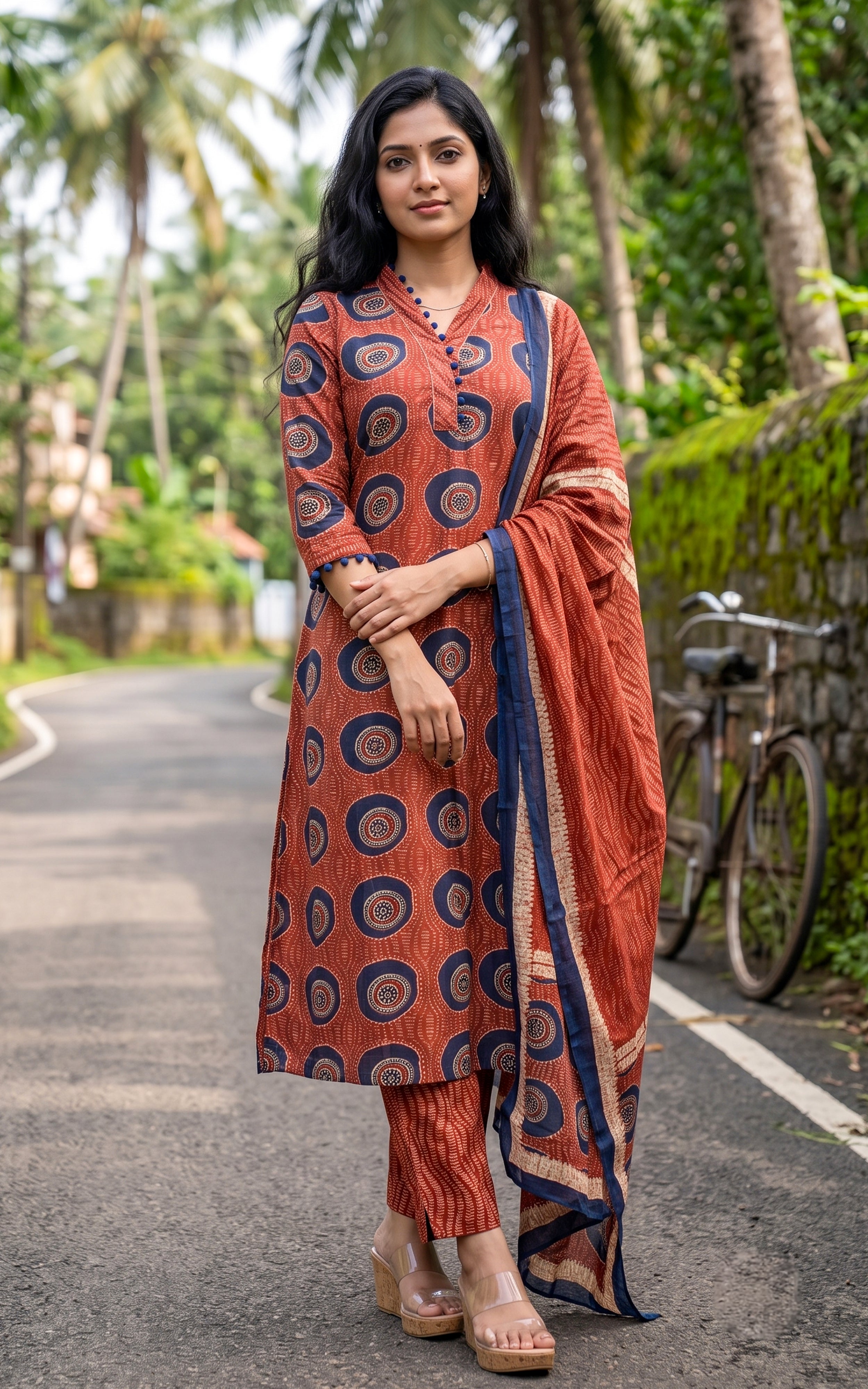 Maroon Cotton Daily Wear Kurti Set for Women