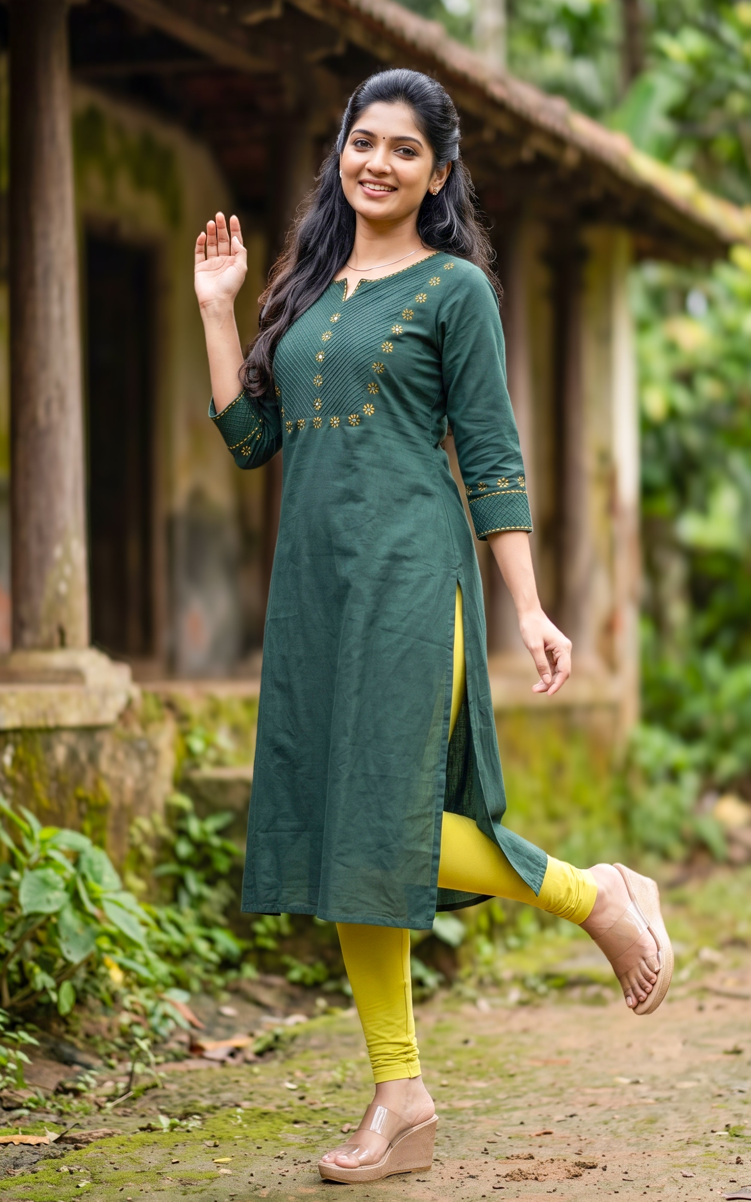 Masani Bottle Green (Only Kurti)