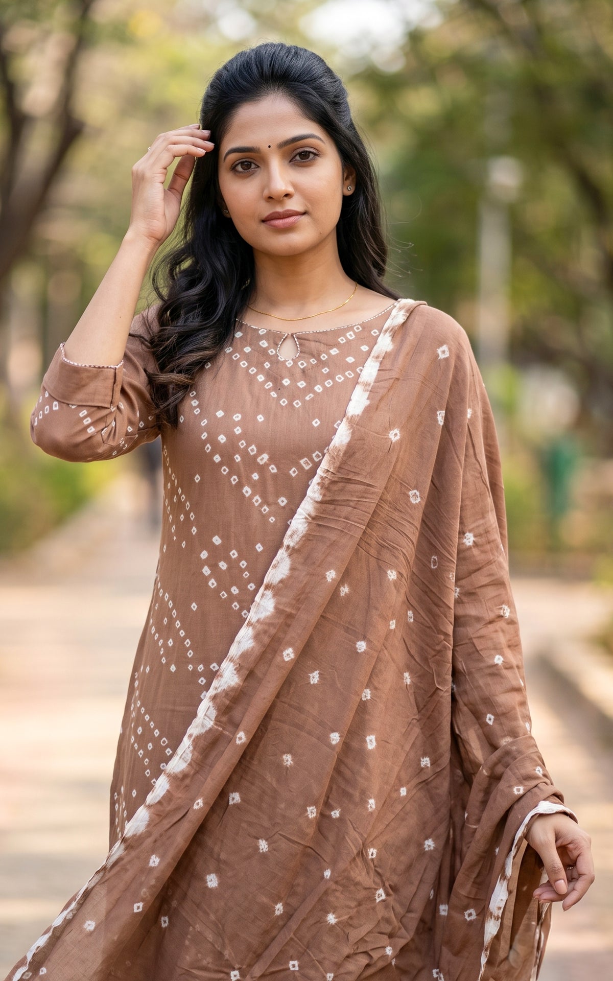 Rithushka Reddish Grey A (Kurti+Pant+Dupatta)
