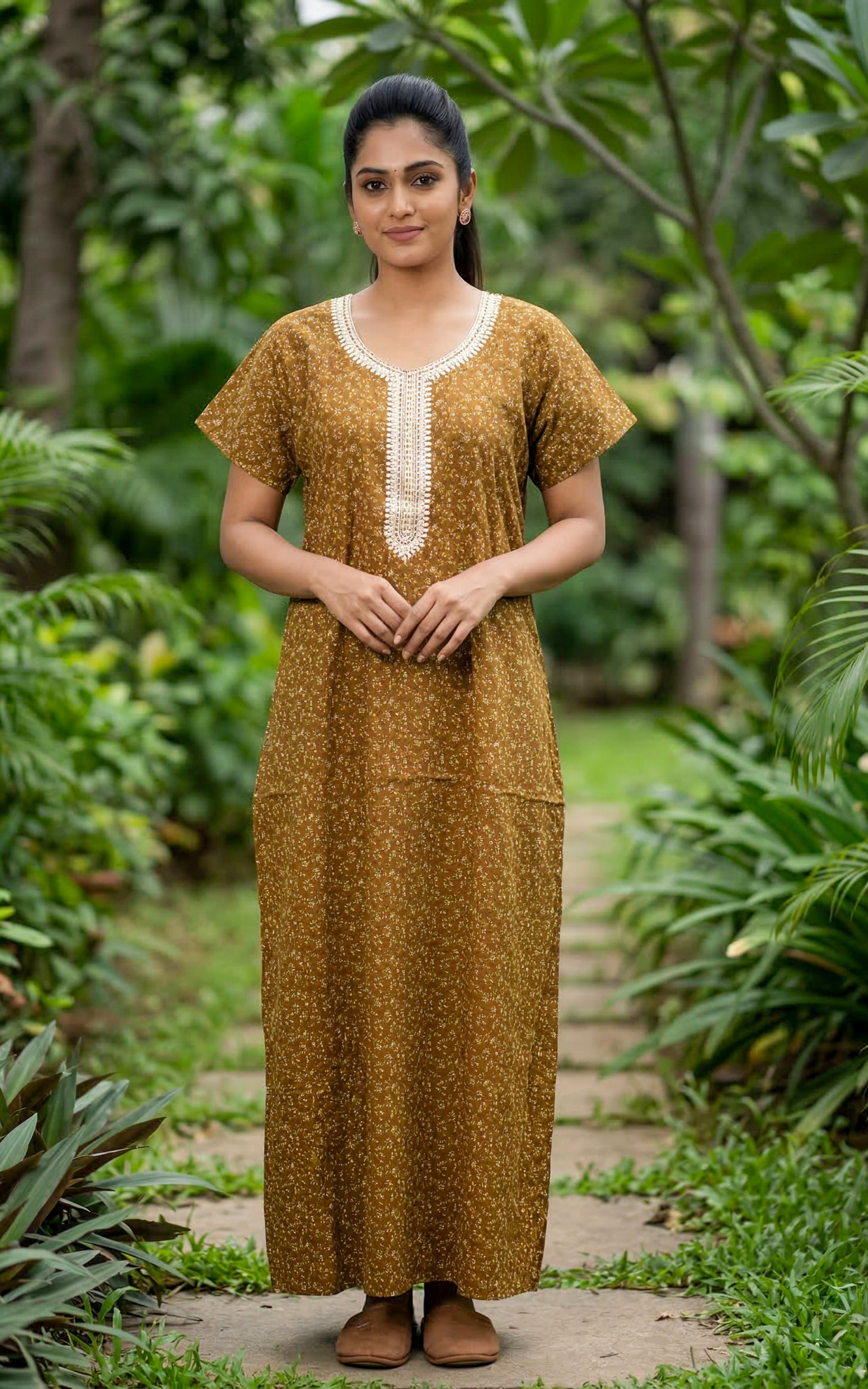 Cotton Straight Fit Nighty-159SS6C