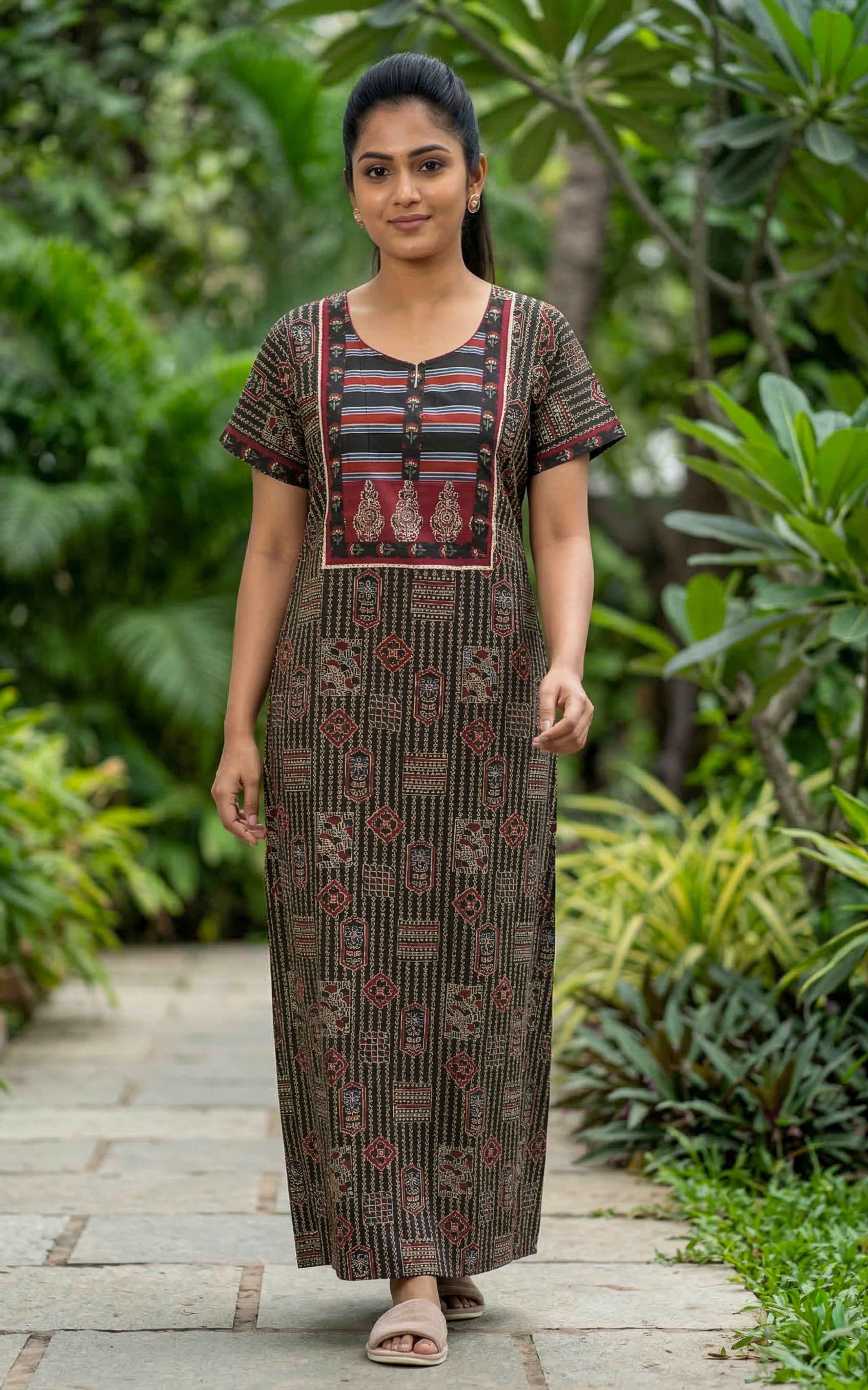 Cotton Straight Fit Nighty-159SR297