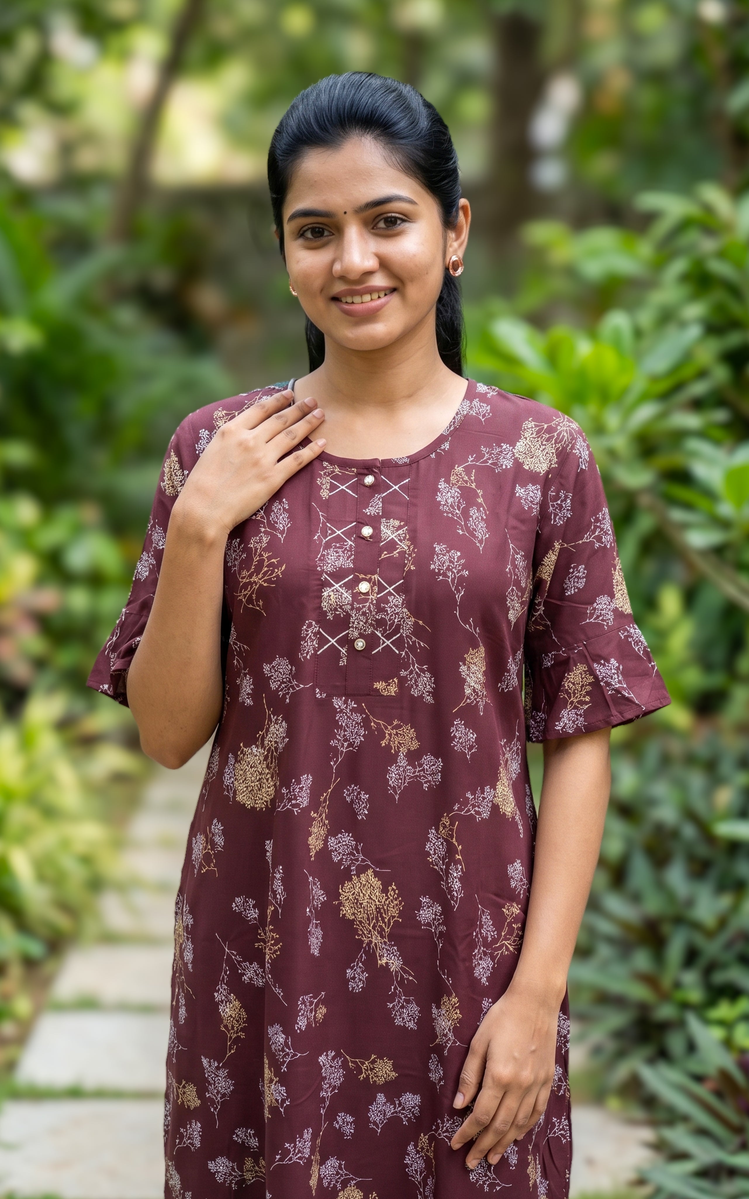 Cotton Straight Fit Nighty-160SS3