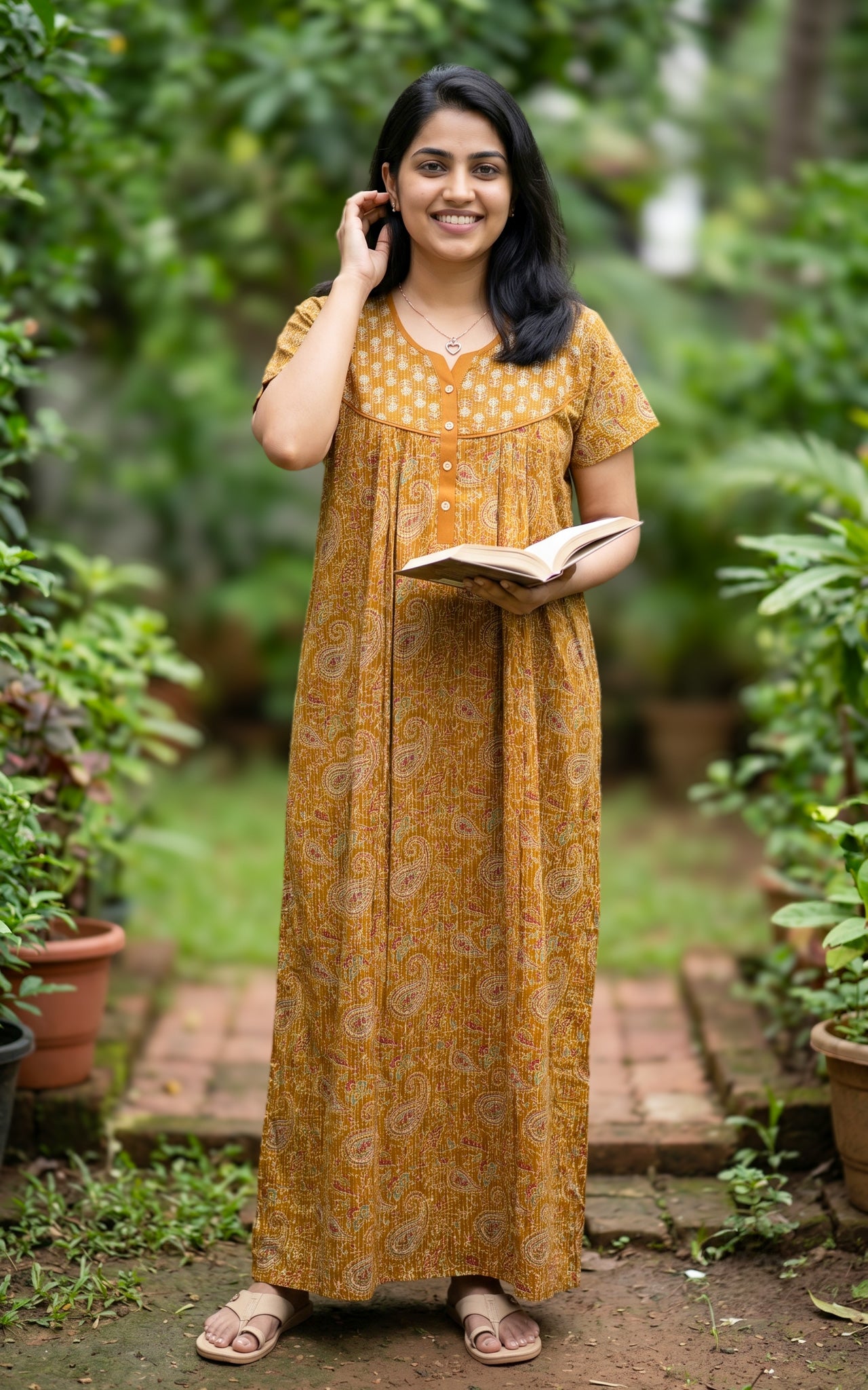 Cotton Straight Fit Nighty-162SS6