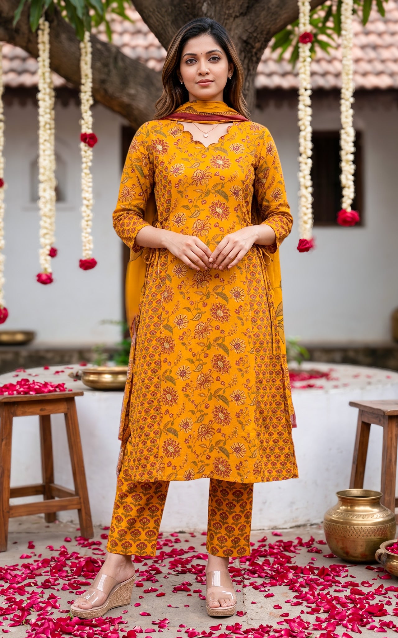 Anuradha A (Kurti+Pant+Dupatta)