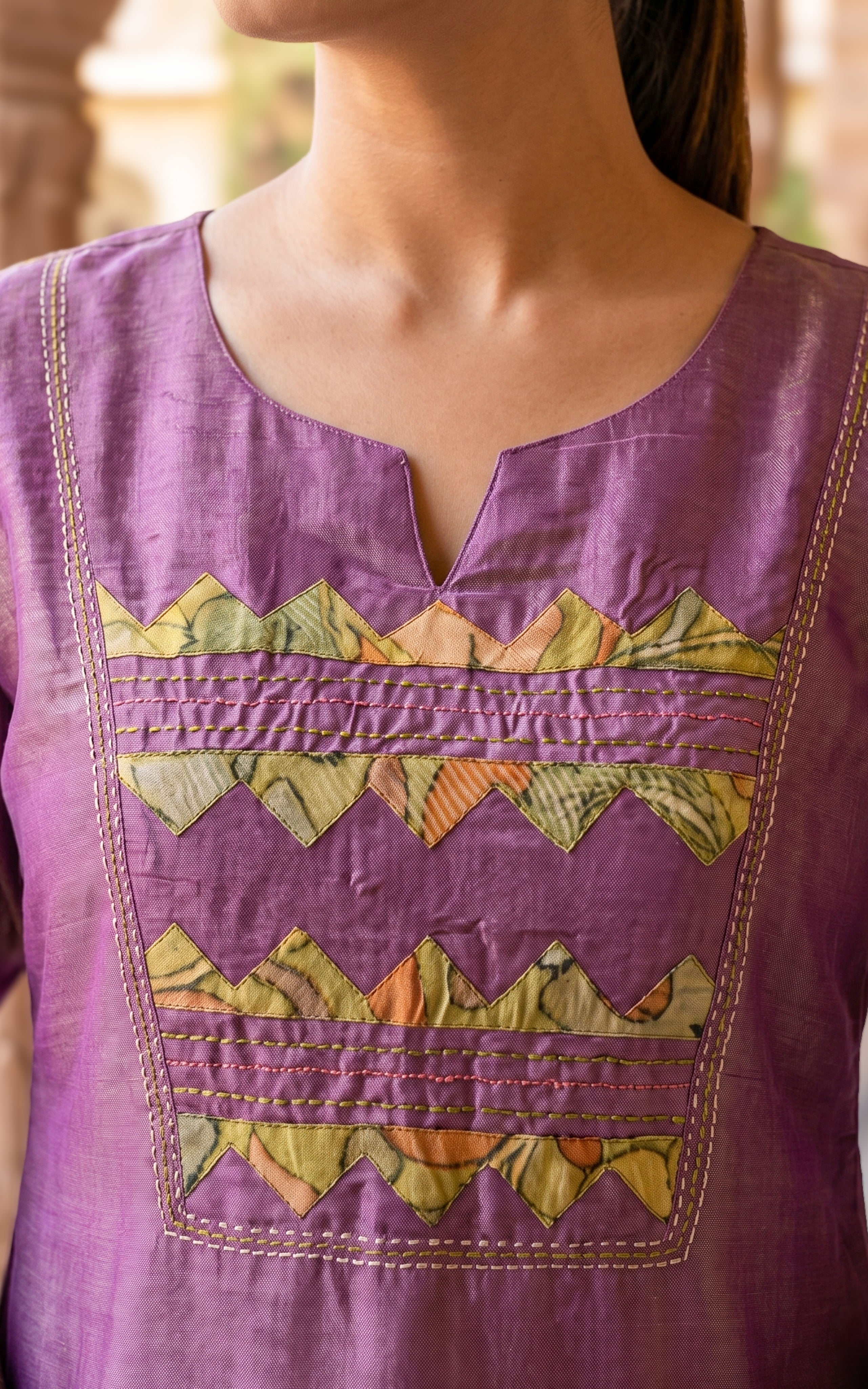 Casual Plum Silk Kurti For Women