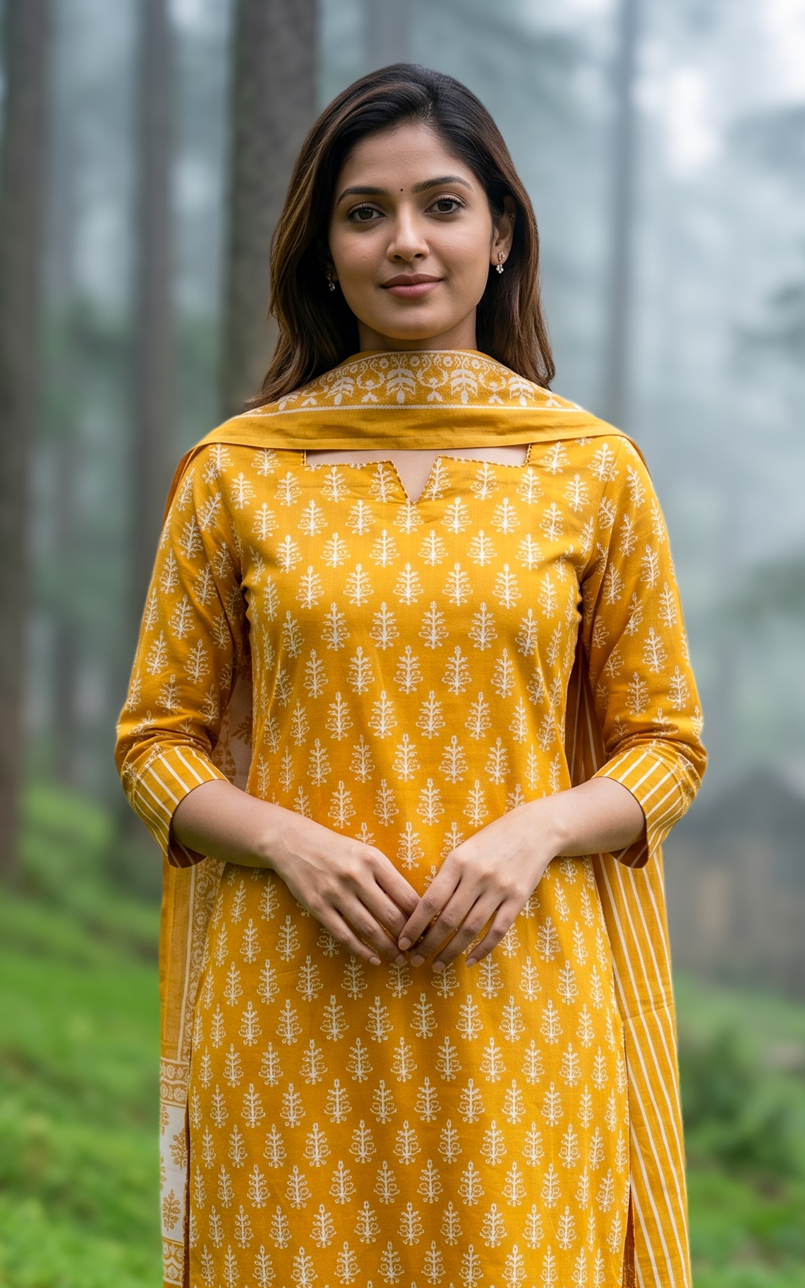 Mrinalini Mustard (Kurti+Pant+Dupatta)