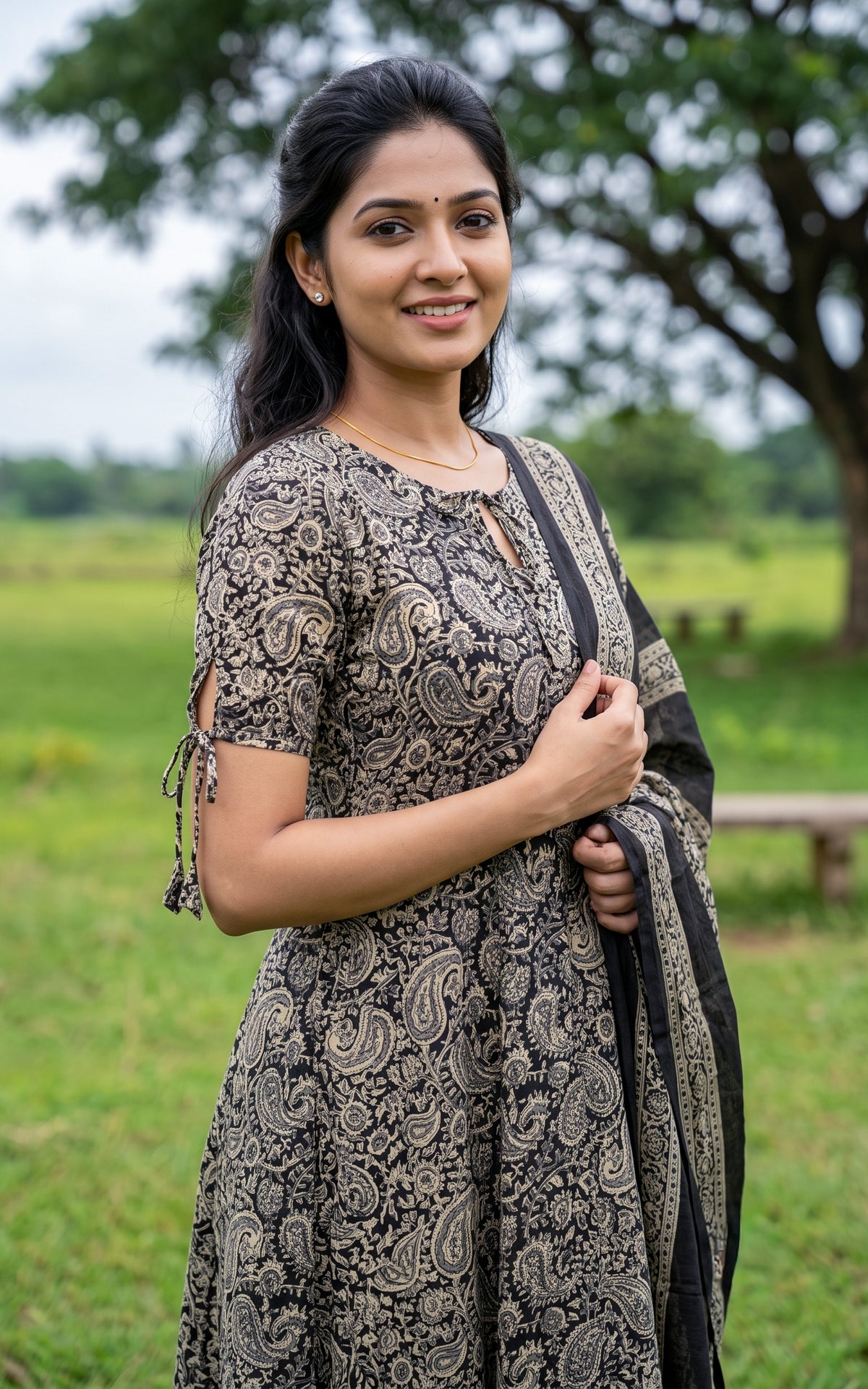 Aadhila Black (Kurti+Dupatta)