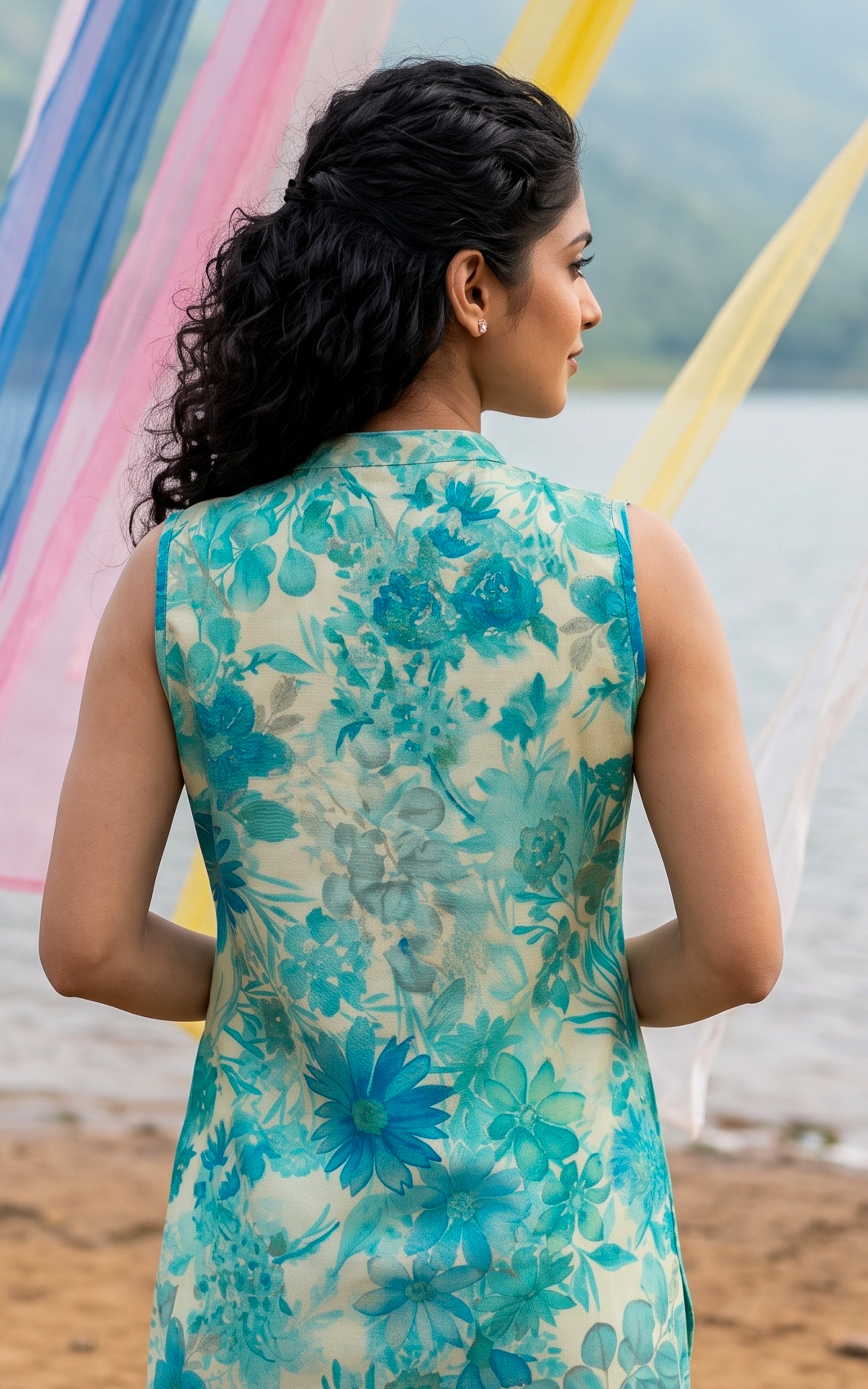 Instore – Aqua Malini Kurti Set for Women – Vatican – A-Line – Ethnic Wear