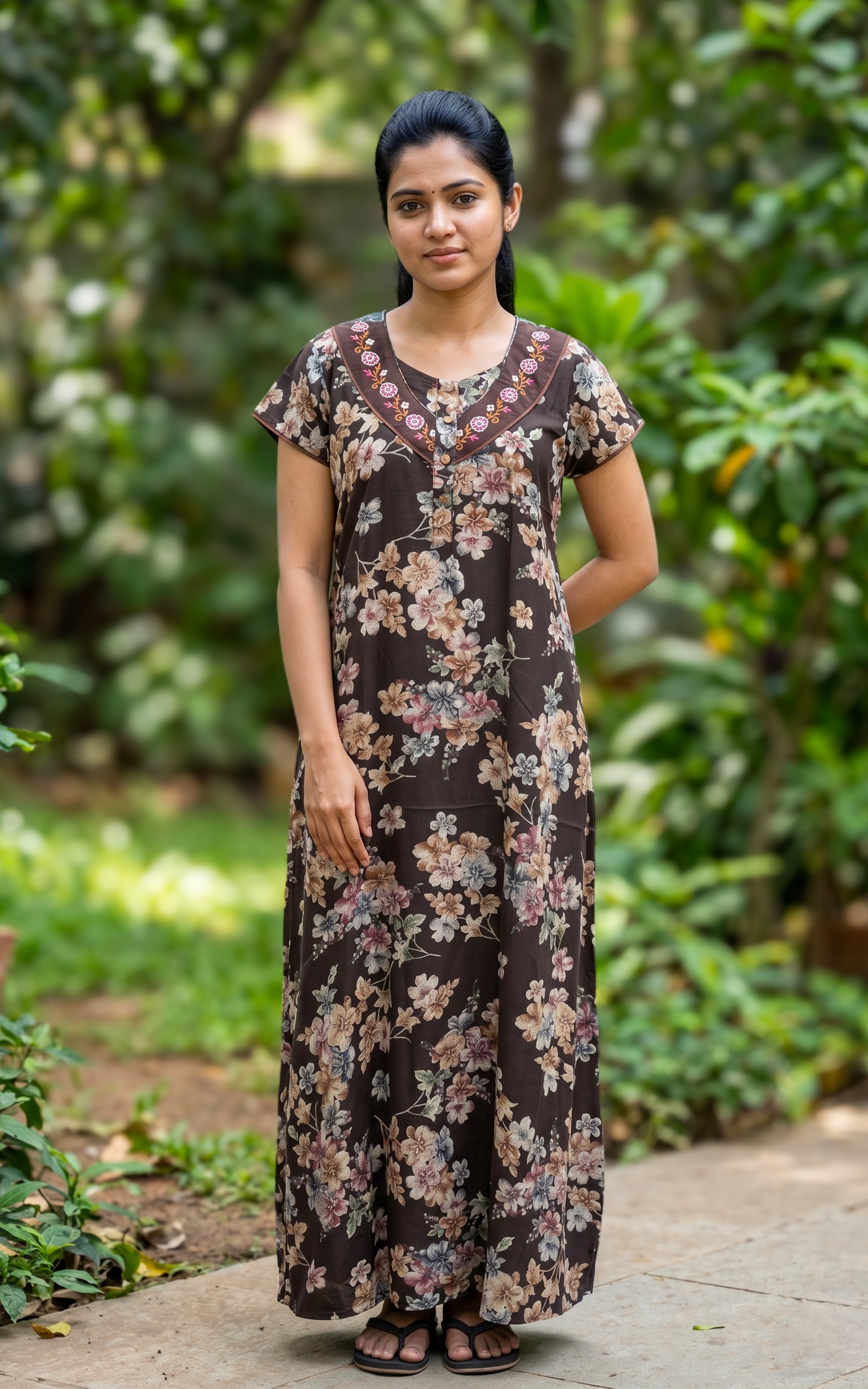 Cotton Straight Fit Nighty-160SS1