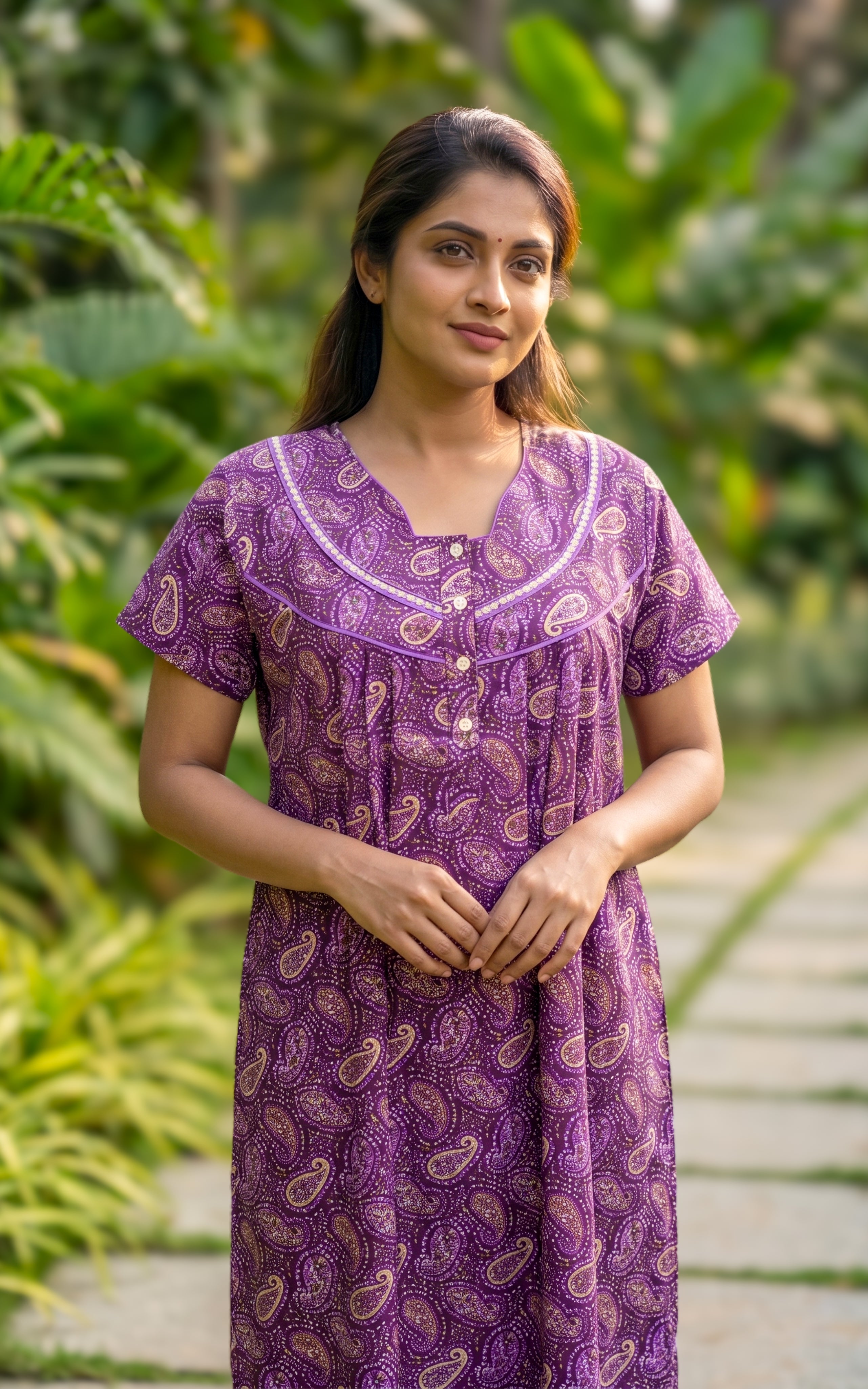 Cotton Straight Fit Nighty-160SS13B