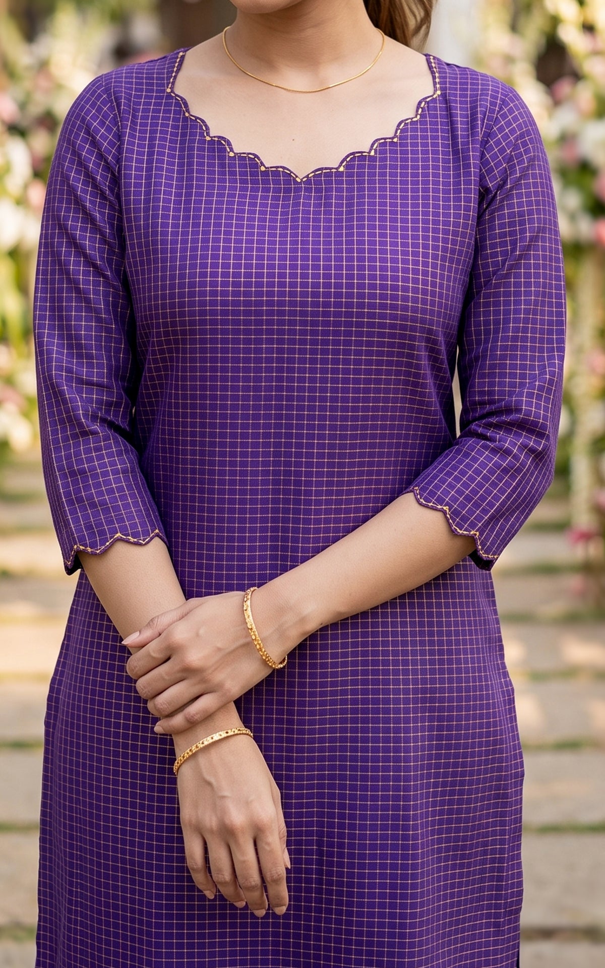 Narumugai Violet (Kurti+Dupatta)