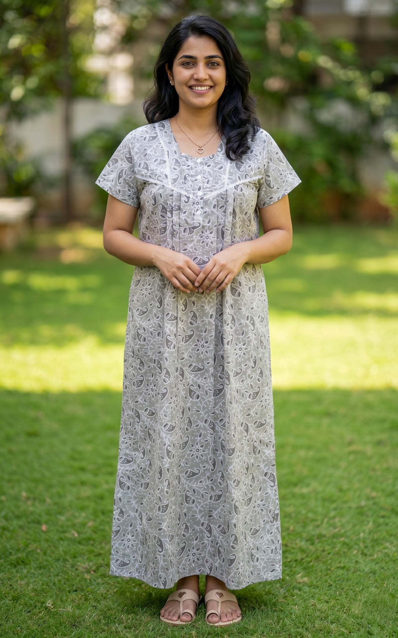 Cotton Straight Fit Nighty-162SS1