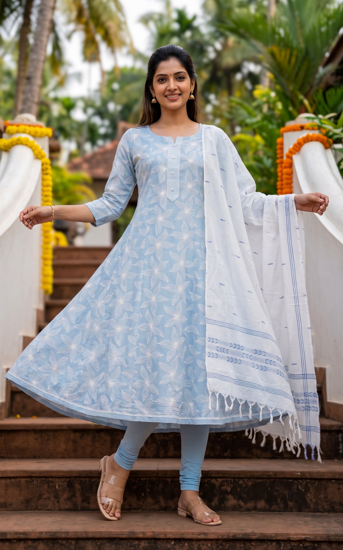 Bhuvisha Blue (Kurti+Dupatta)