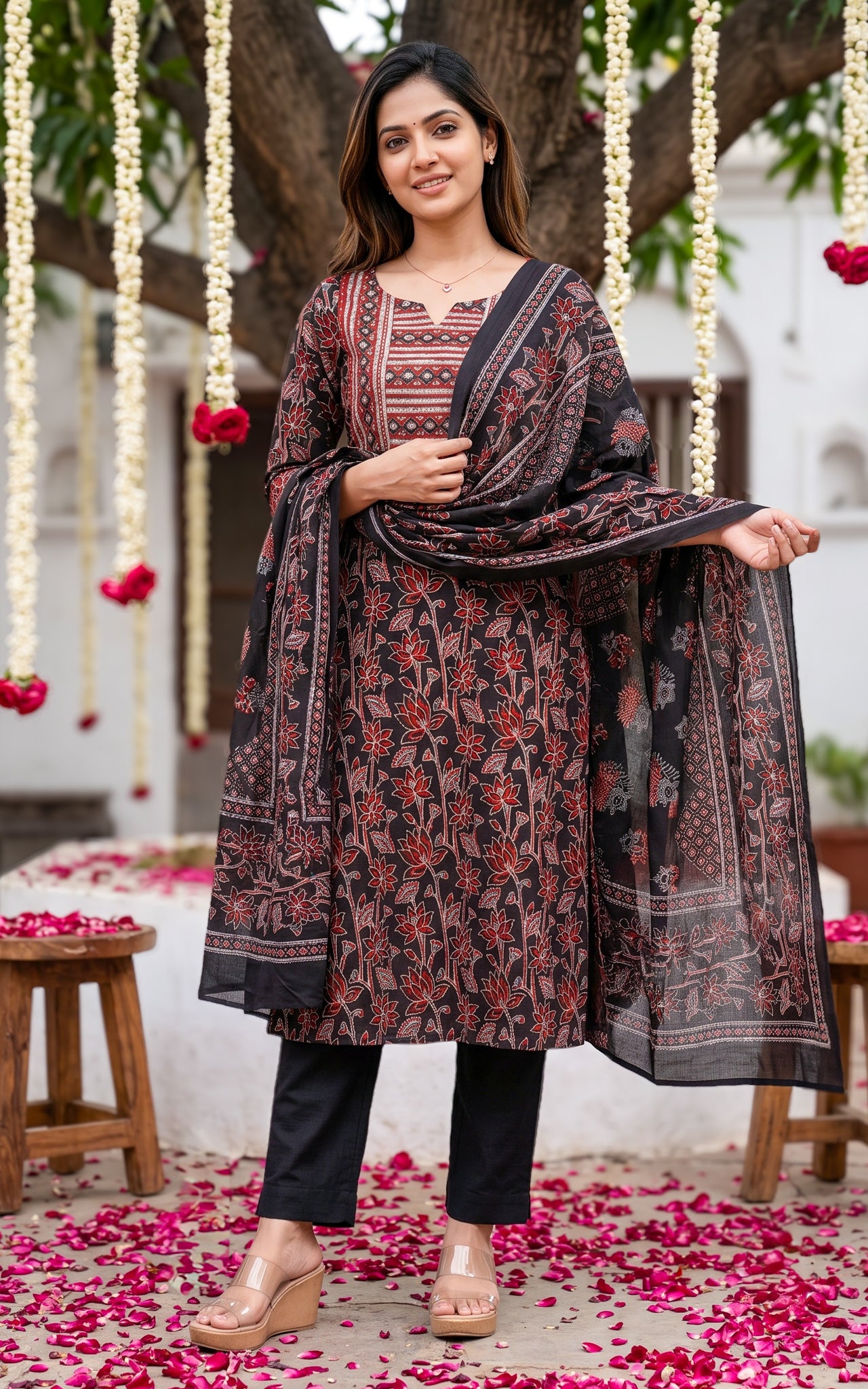 Ruthra Black (Kurti+Pant+Dupatta)