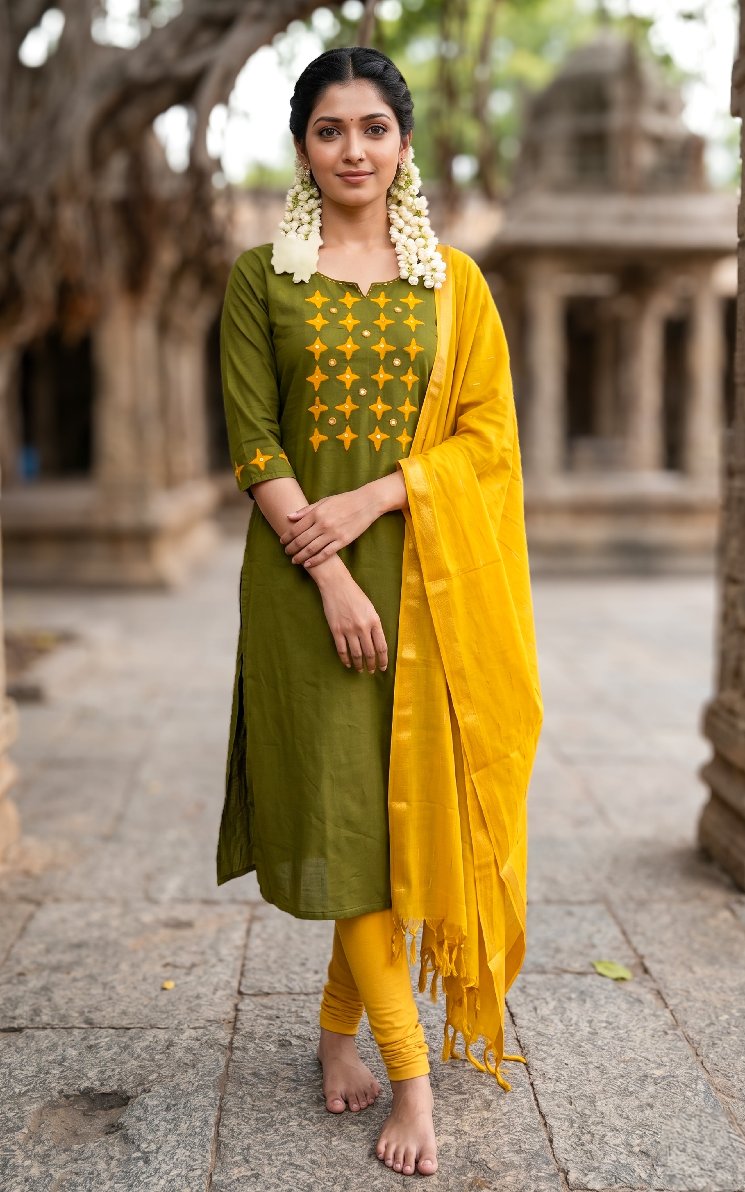 Shaya Green (Kurti+Dupatta)