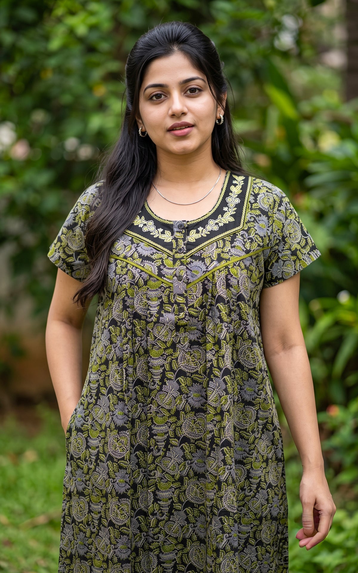 Cotton Straight Fit Nighty-165SS4