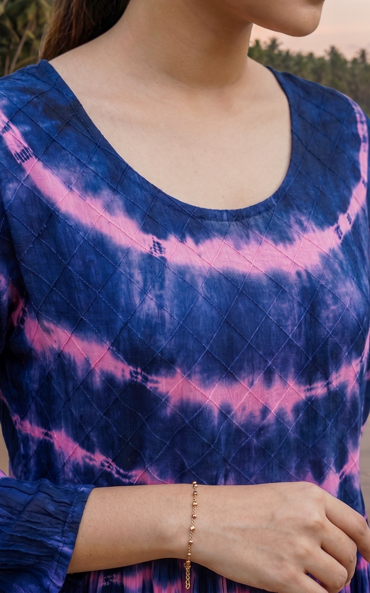 Tie and dye viscose summer maxi for women