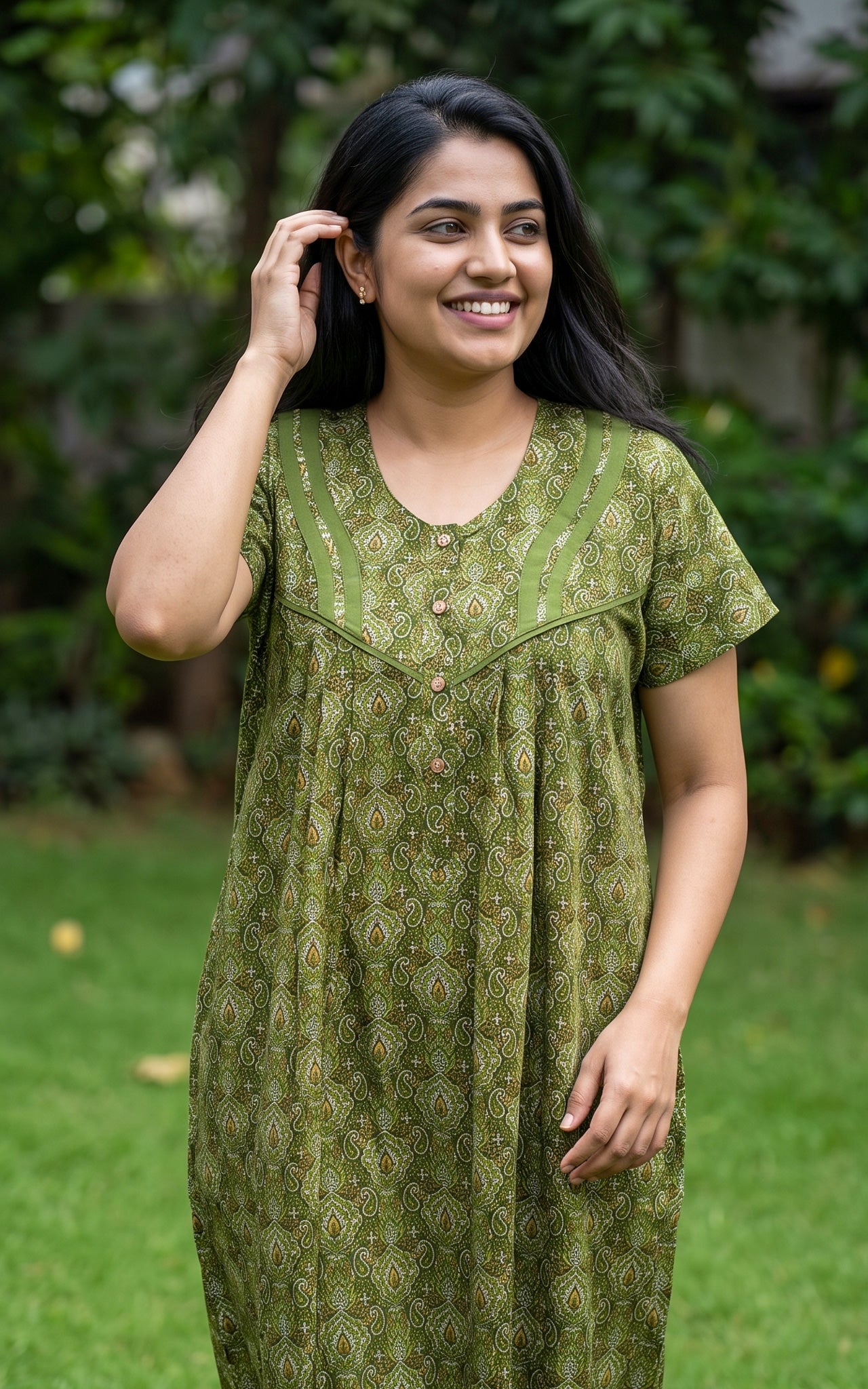 Cotton Straight Fit Nighty-163SS2
