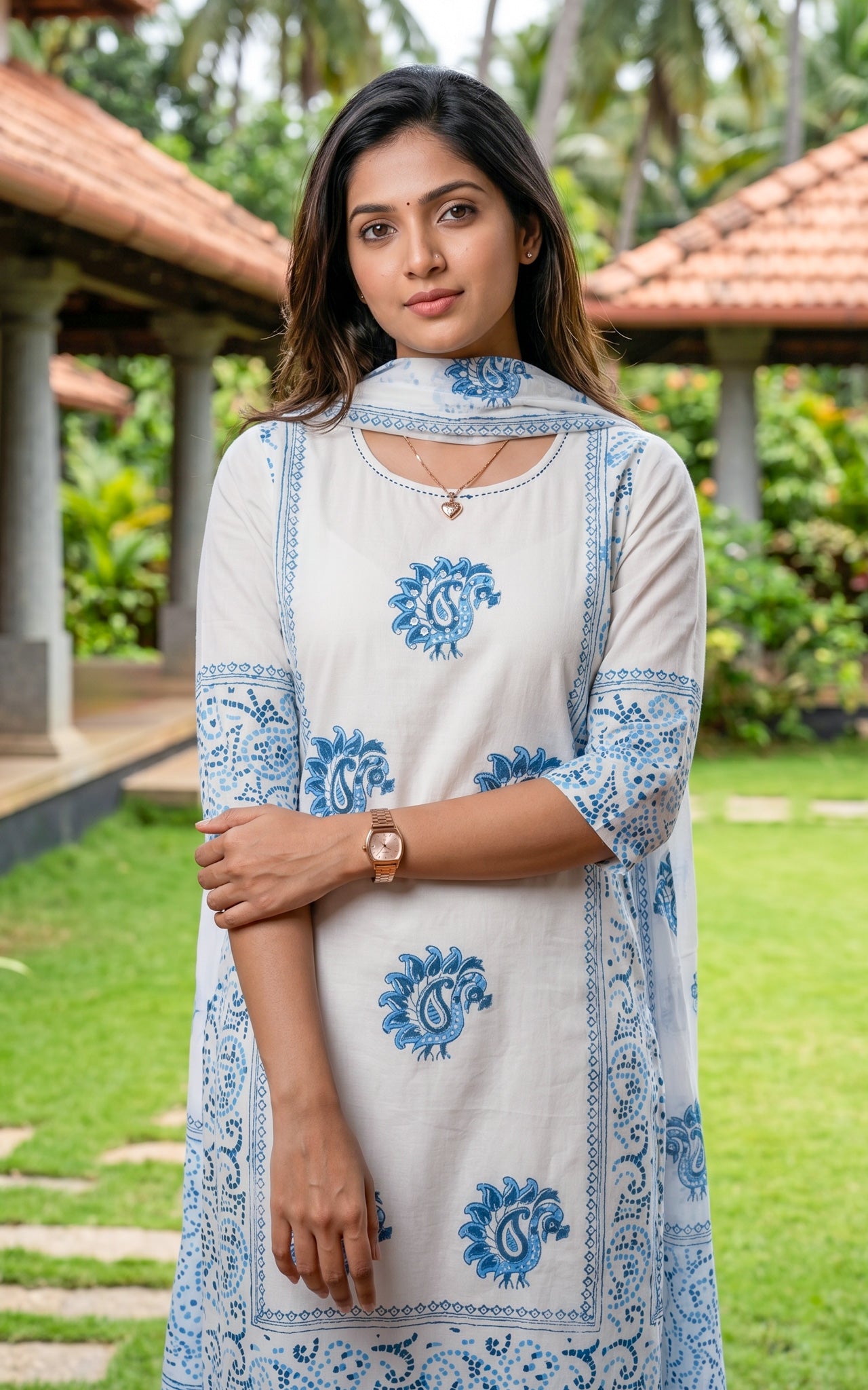Venmalar (Kurti+Pant+Dupatta)