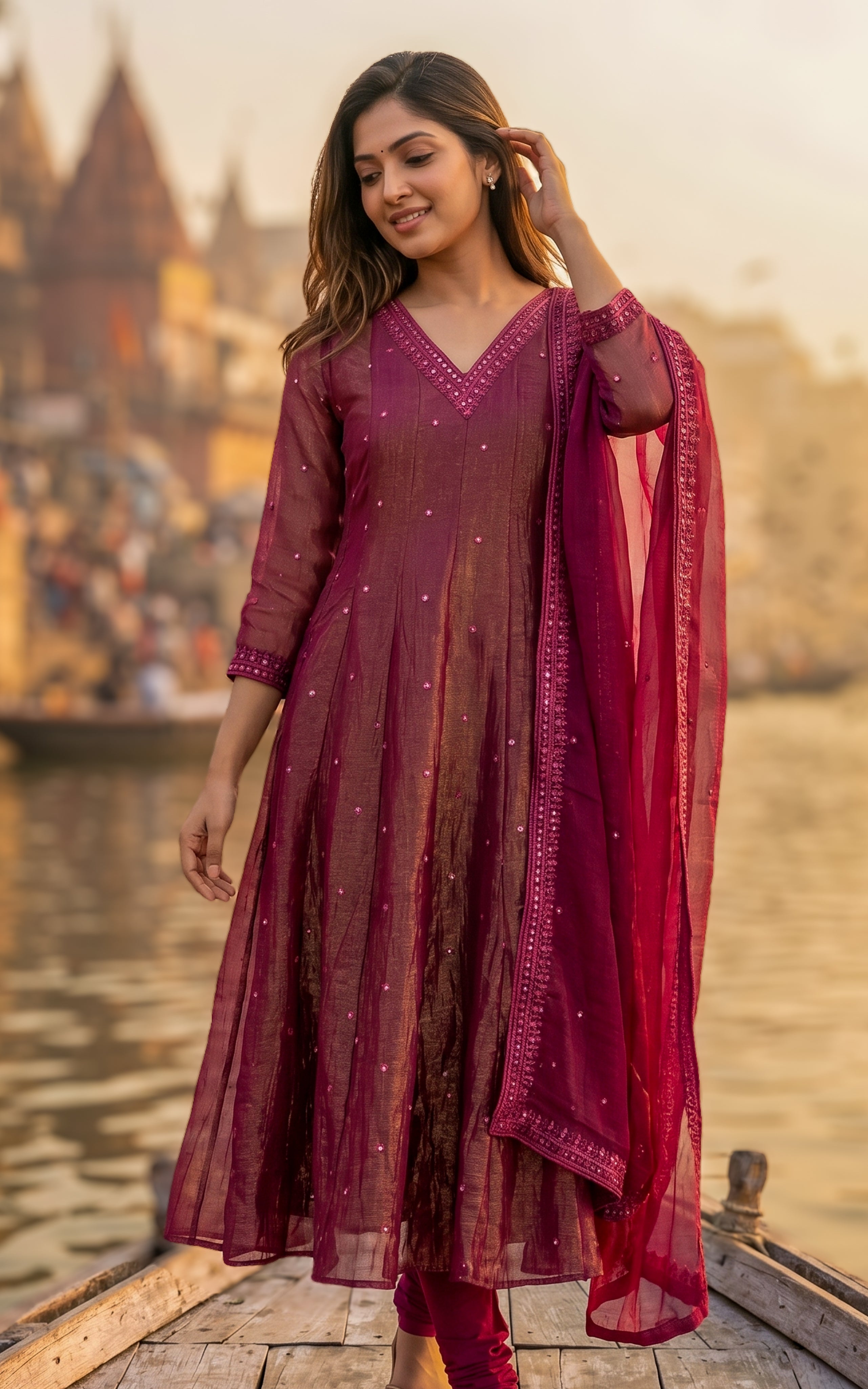 Mellinam C (Kurti+Dupatta)