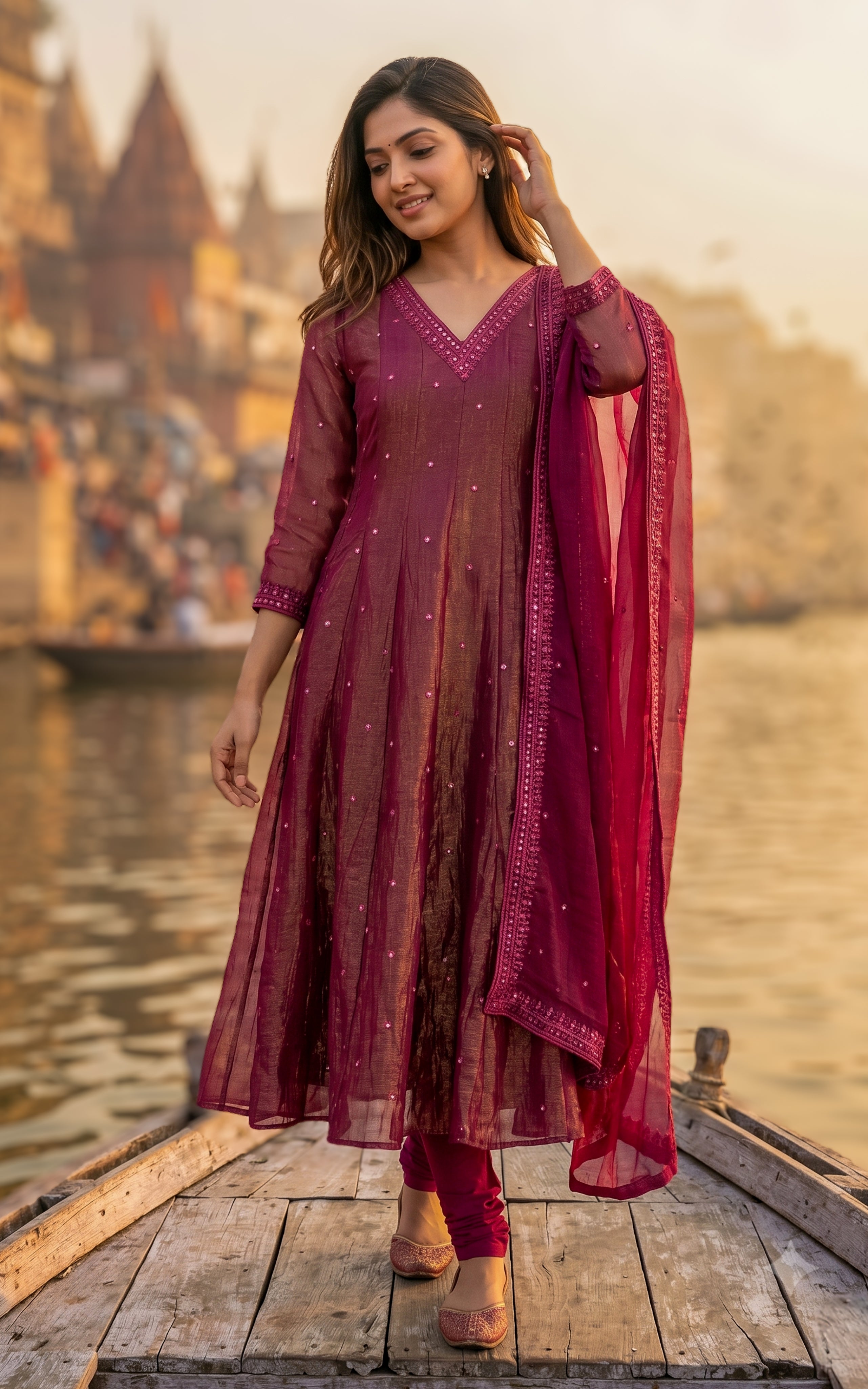 Mellinam C (Kurti+Dupatta)
