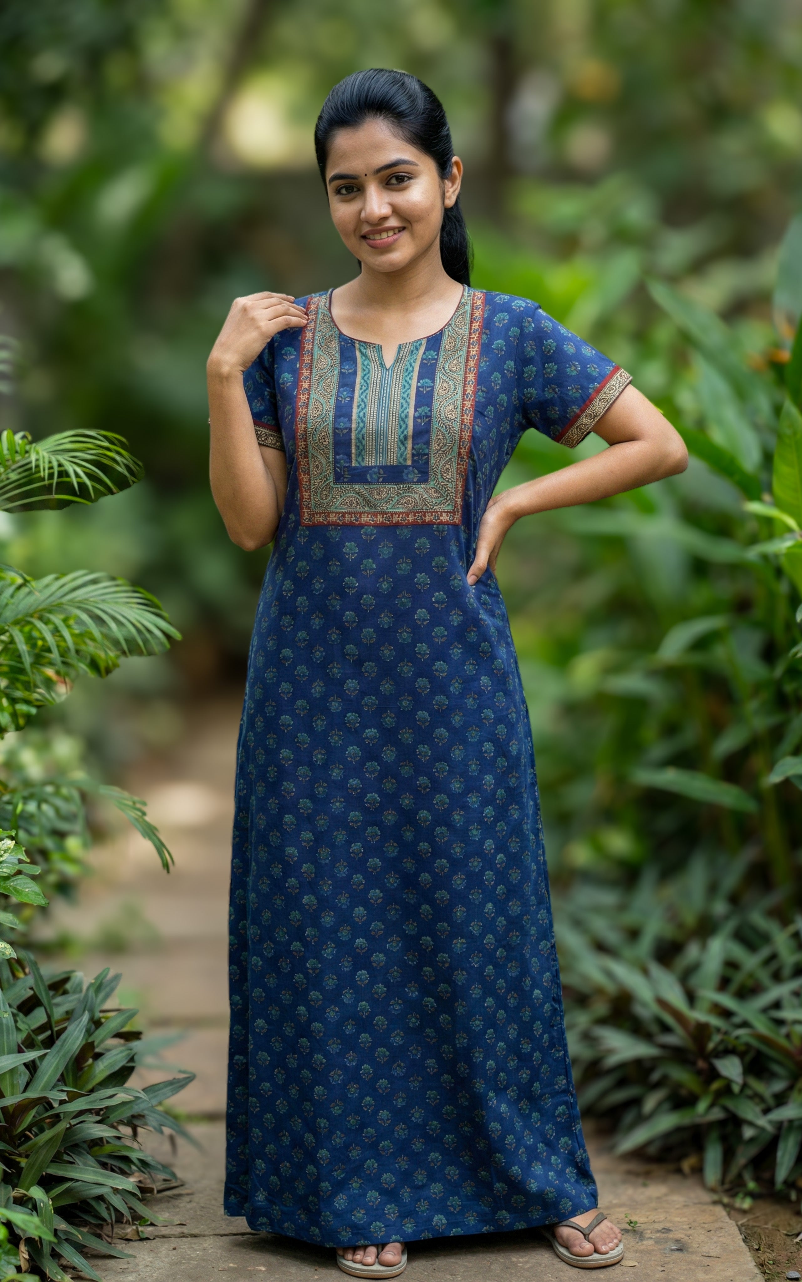 Cotton Straight Fit Nighty-158SR314