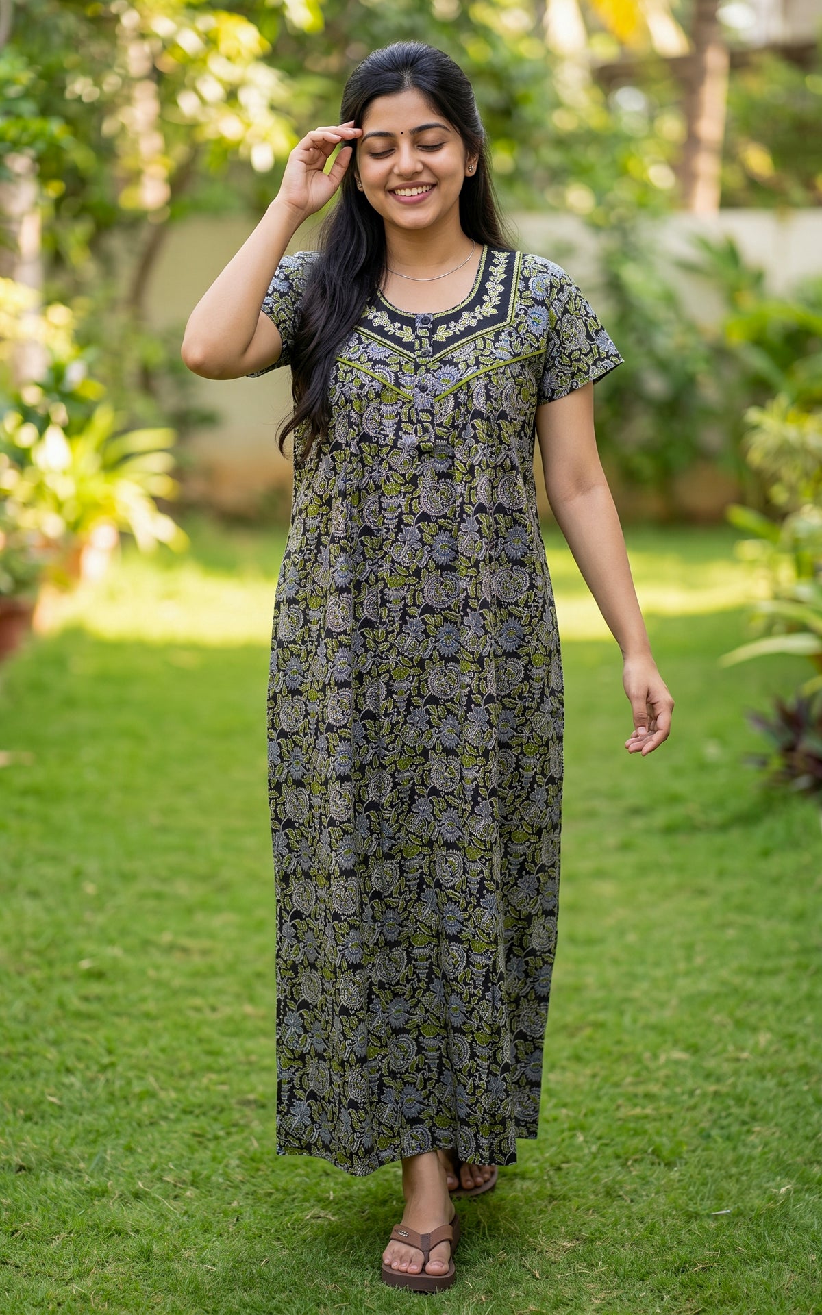 Cotton Straight Fit Nighty-165SS4