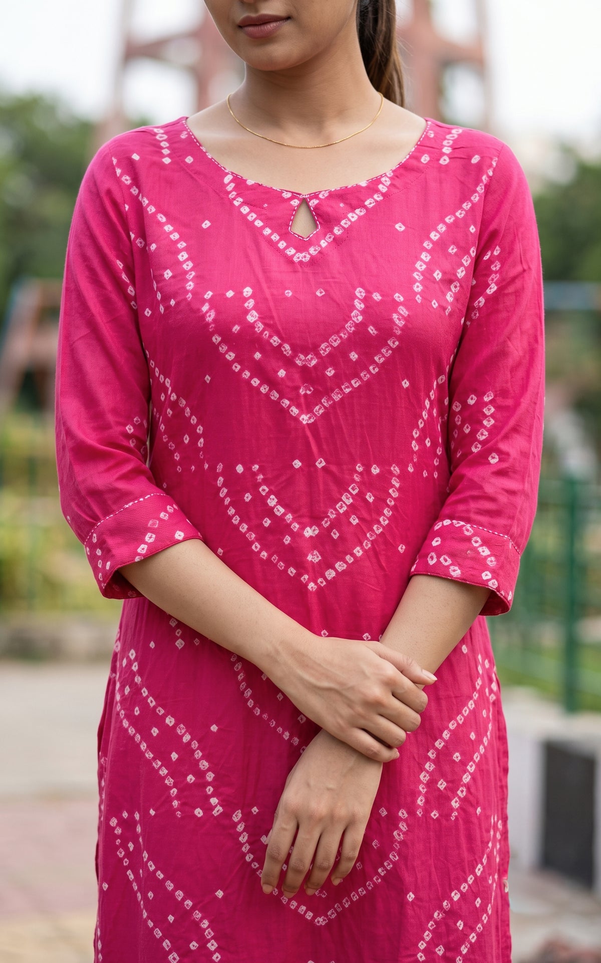 Rithushka Dark Pink (Kurti+Pant+Dupatta)