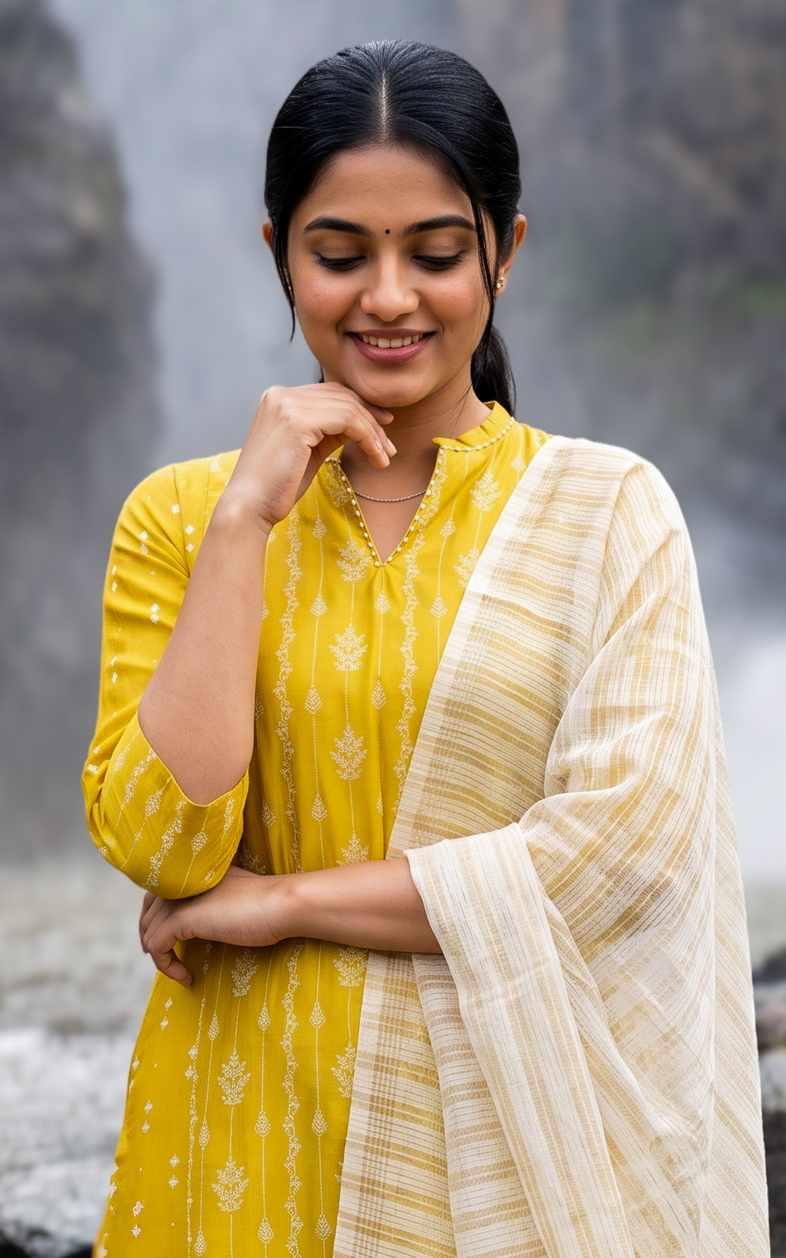 Piraimadhi Mustard Yellow (Kurti+Pant+Dupatta)