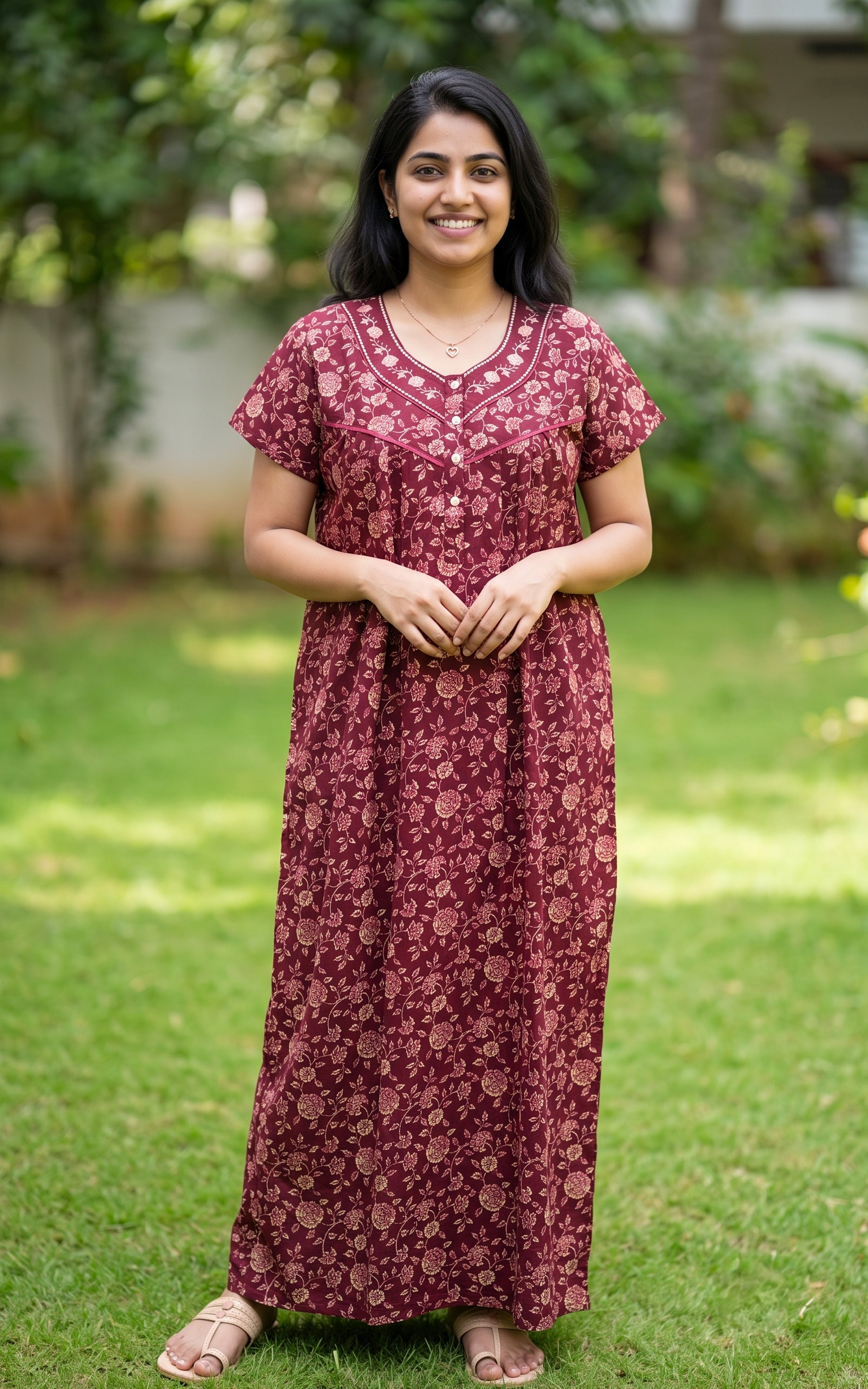 Cotton Straight Fit Nighty-164SS5B