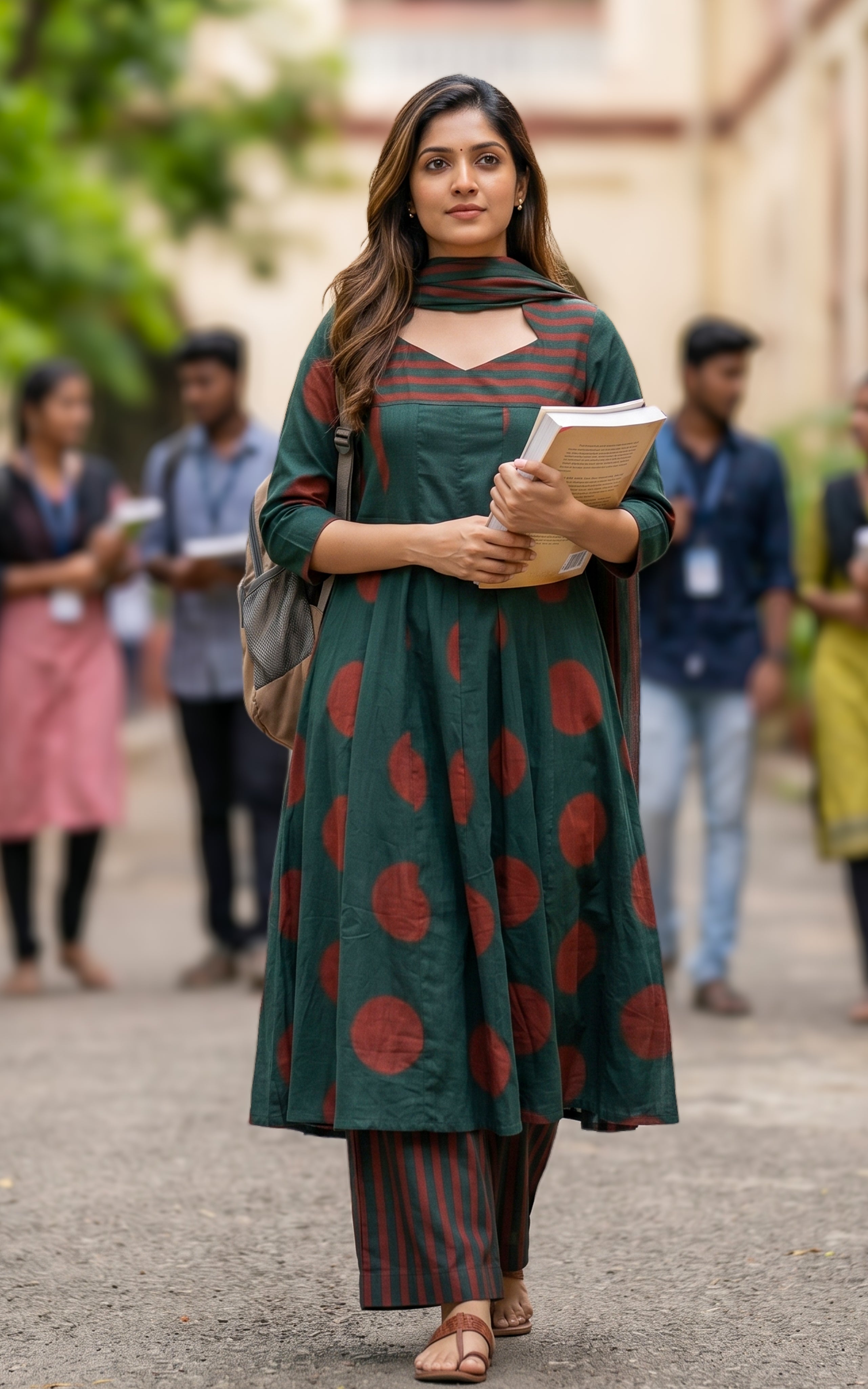 Poonguzhali A (Kurti+Pant+Dupatta)