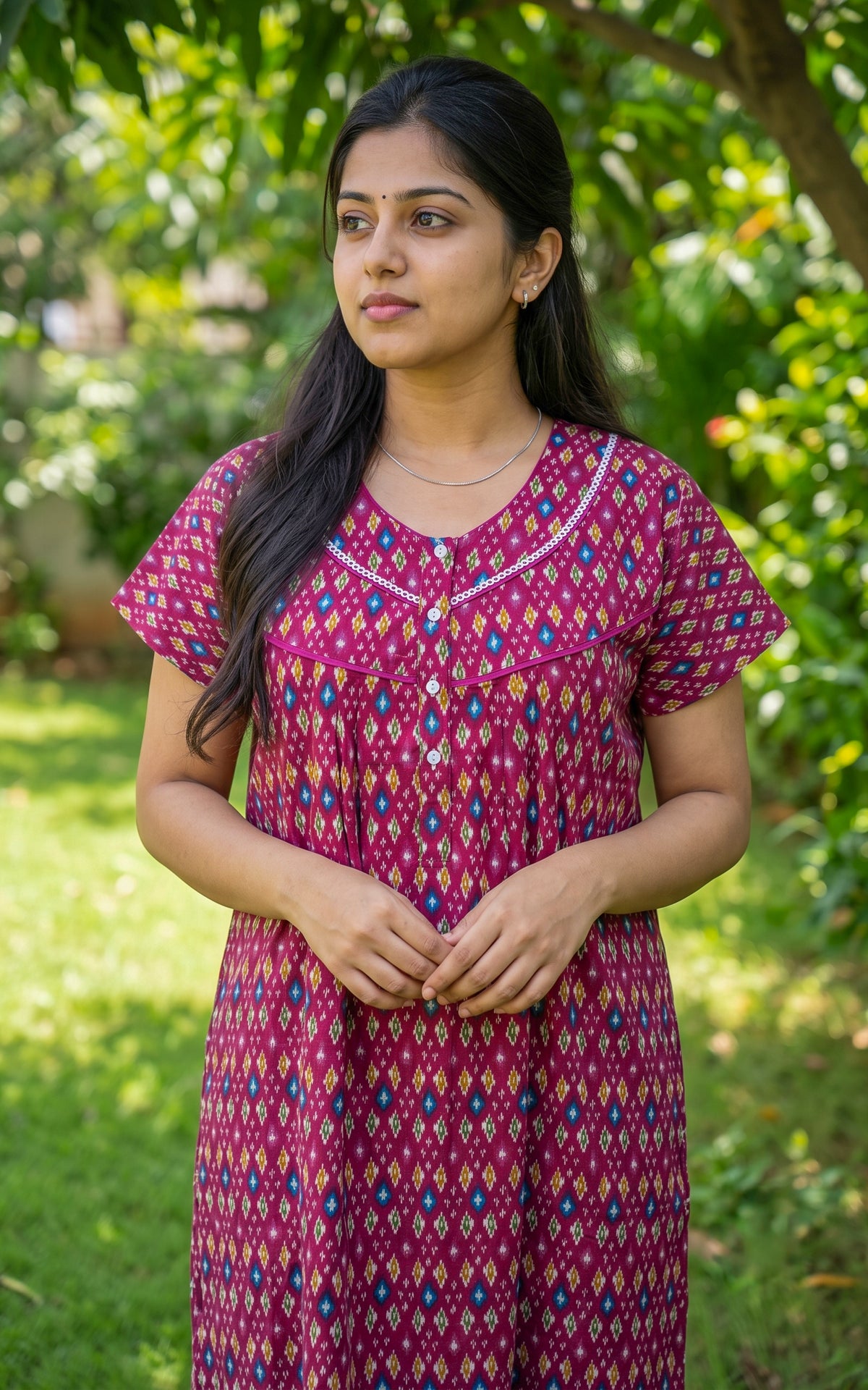 Cotton Straight Fit Nighty-165SS3B
