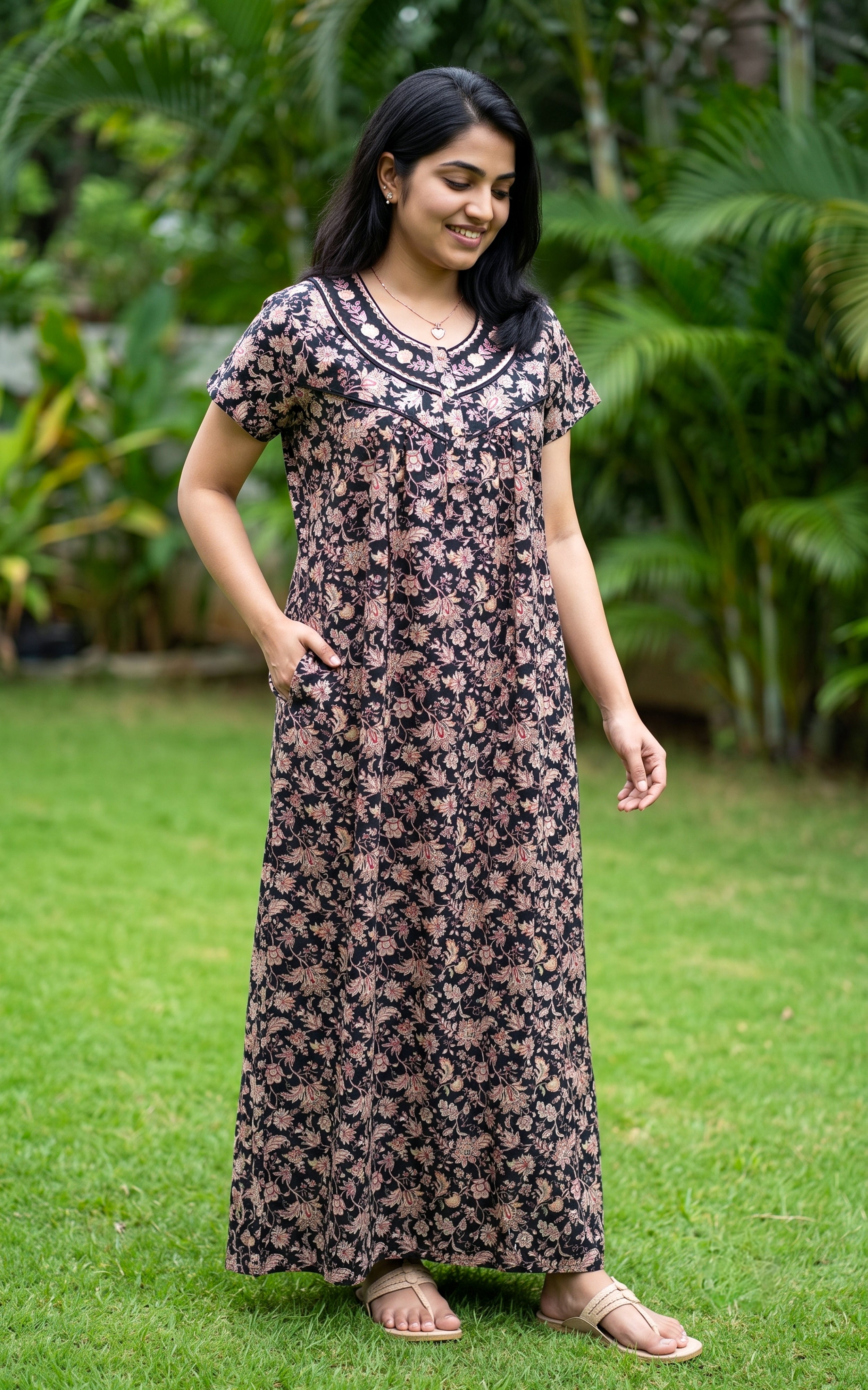 Cotton Straight Fit Nighty-164SS10B